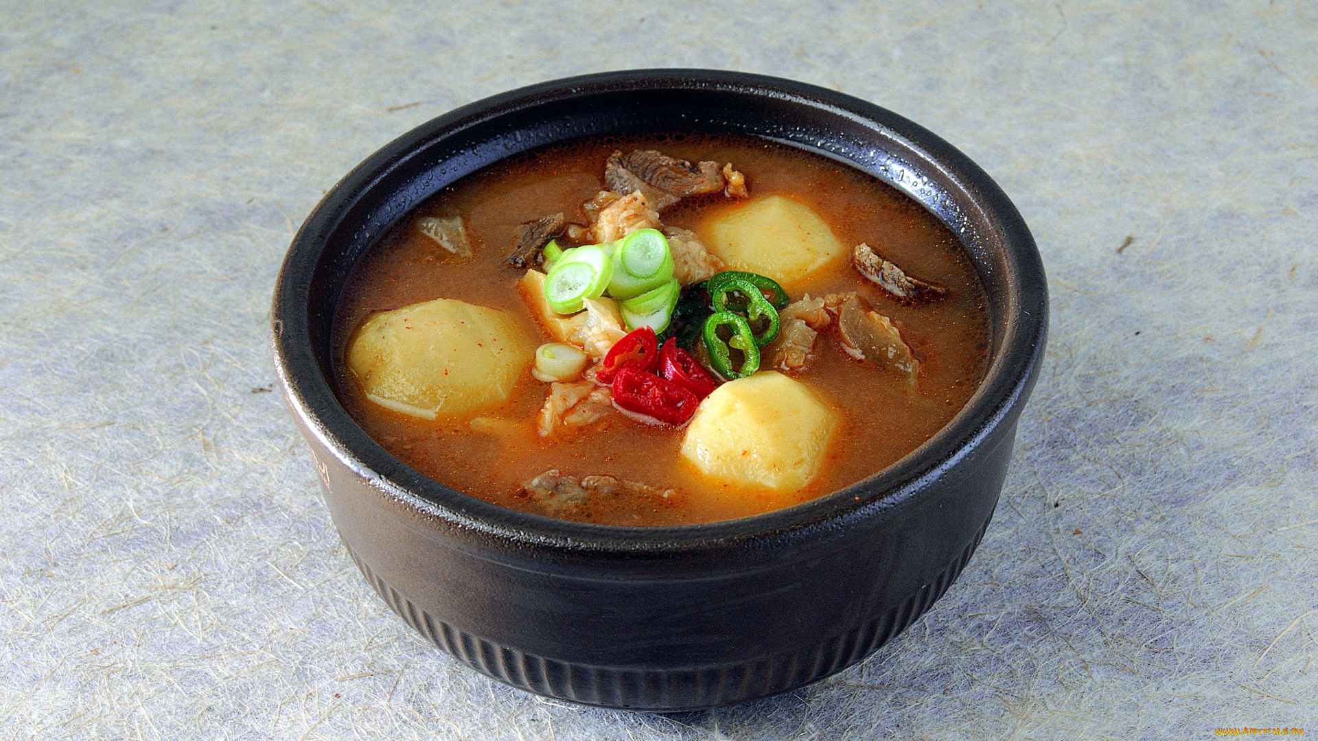 еда, первые, блюда, картофель, мясо, перец, лук, суп