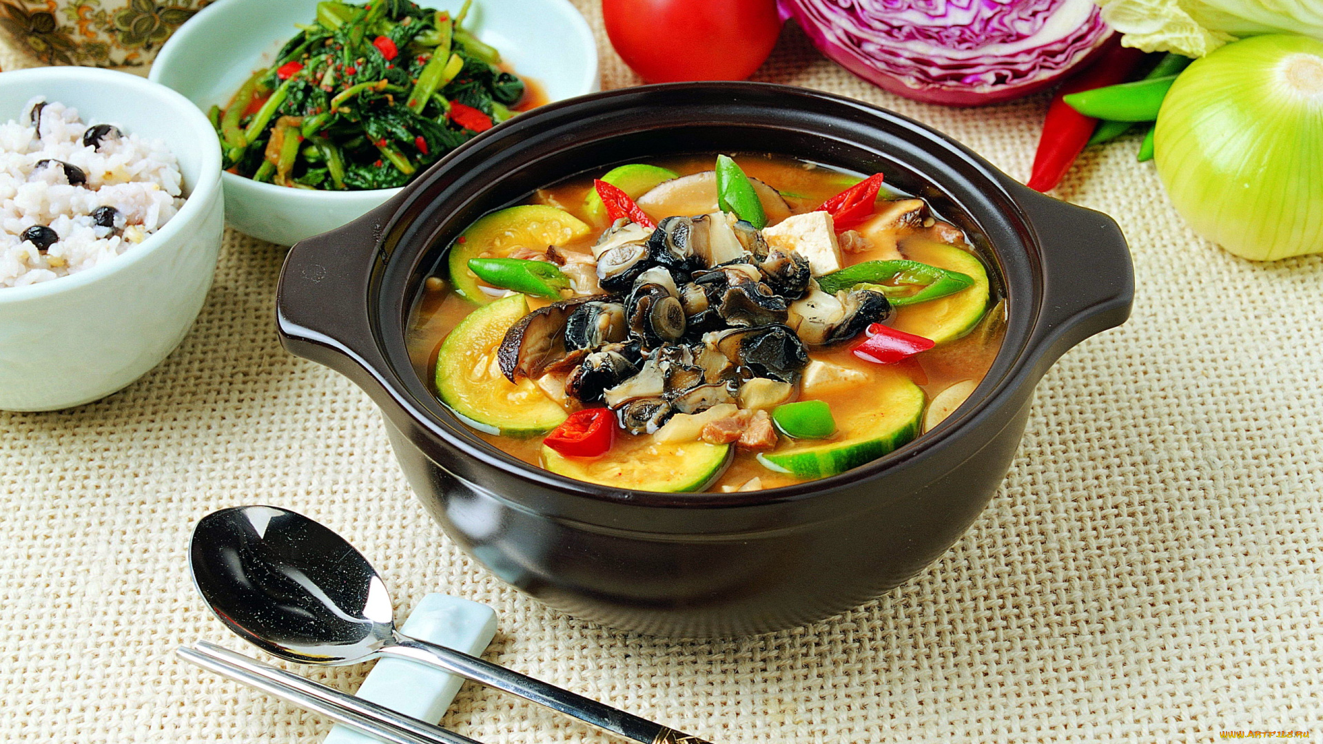 еда, первые, блюда, овощной, суп