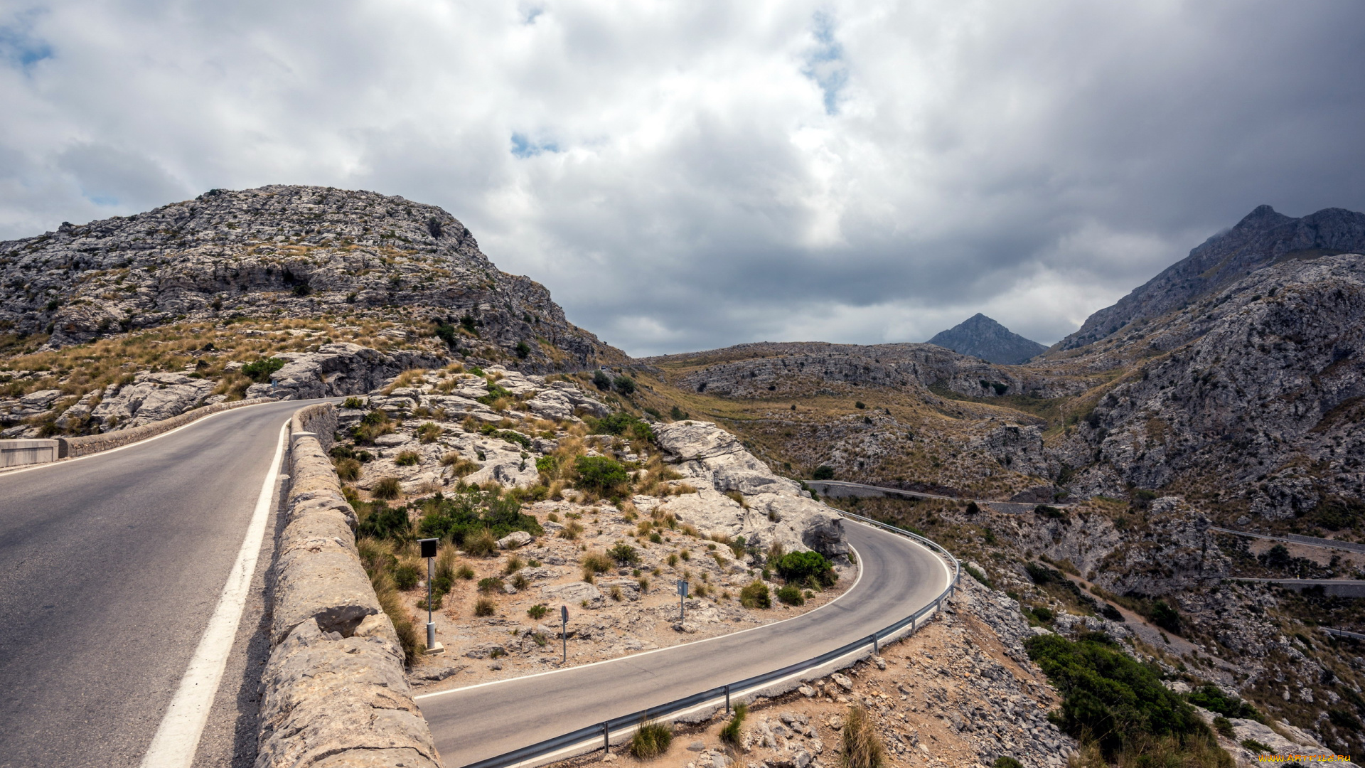 природа, дороги, горы, серпантин