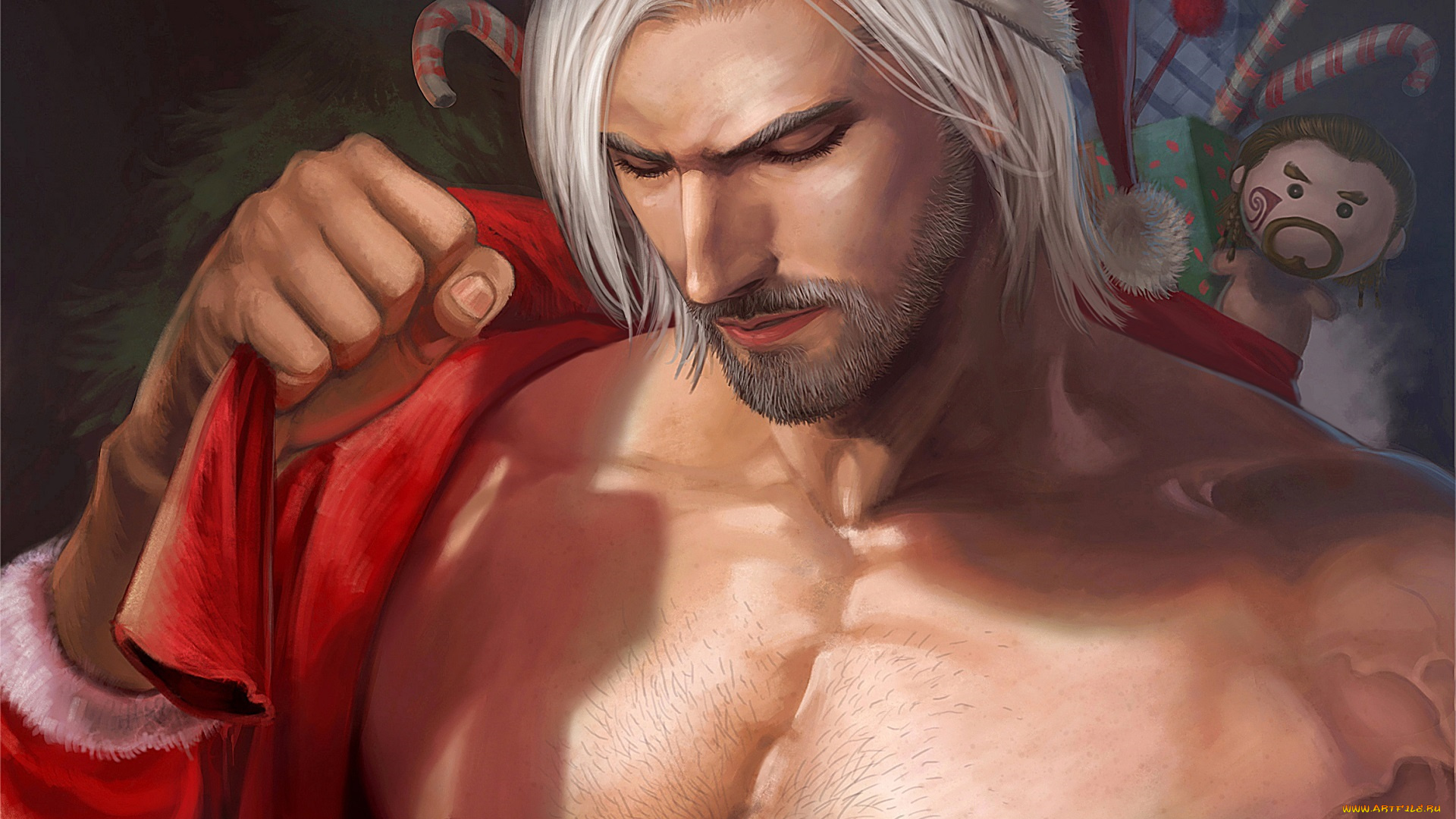 рисованное, люди, santa