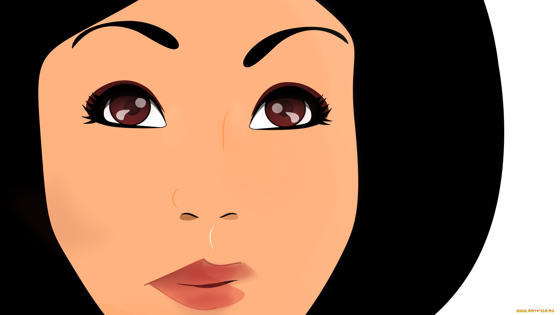 векторная, графика, девушки, , girls, девушка, взгляд, фон