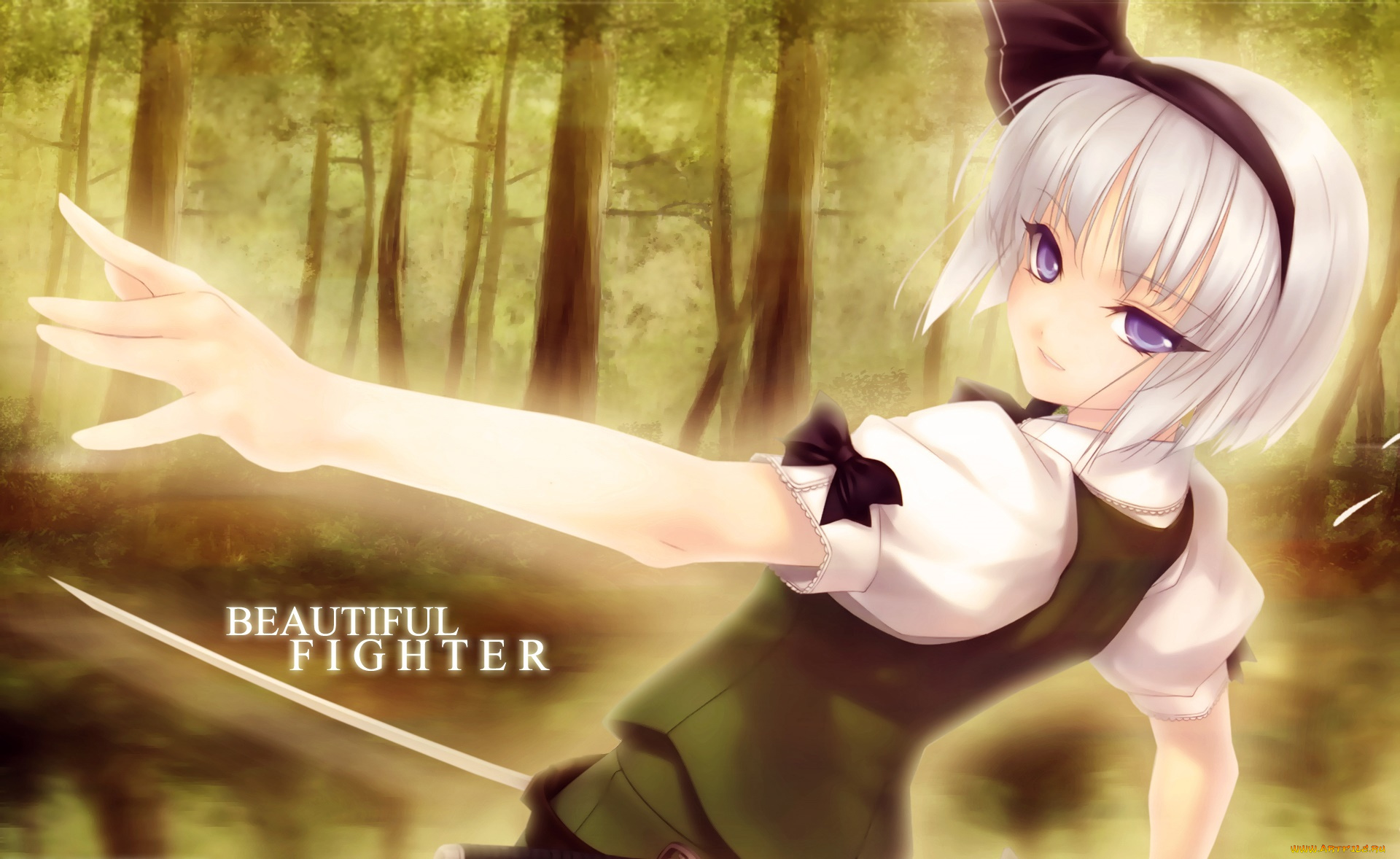 аниме, touhou, фон, взгляд, девушка