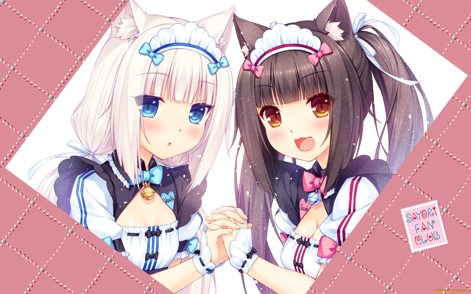 аниме, nekopara, девушки, фон, взгляд
