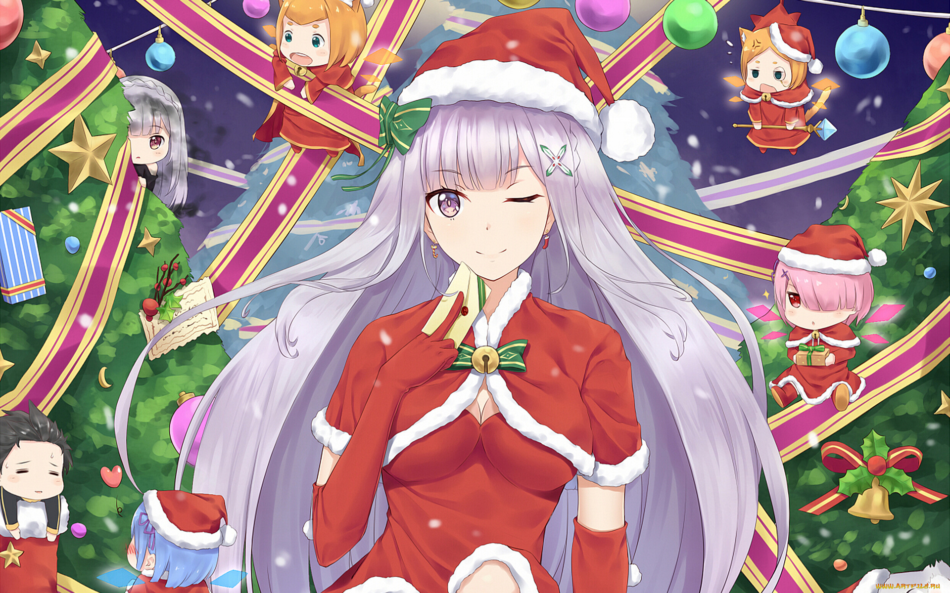 аниме, re, , zero, kara, hajimeru, isekai, seikatsu, девушка, взгляд, фон