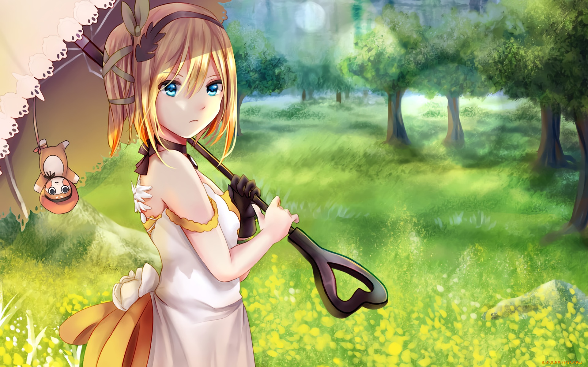 аниме, tales, of, zestiria, девушка, взгляд, фон