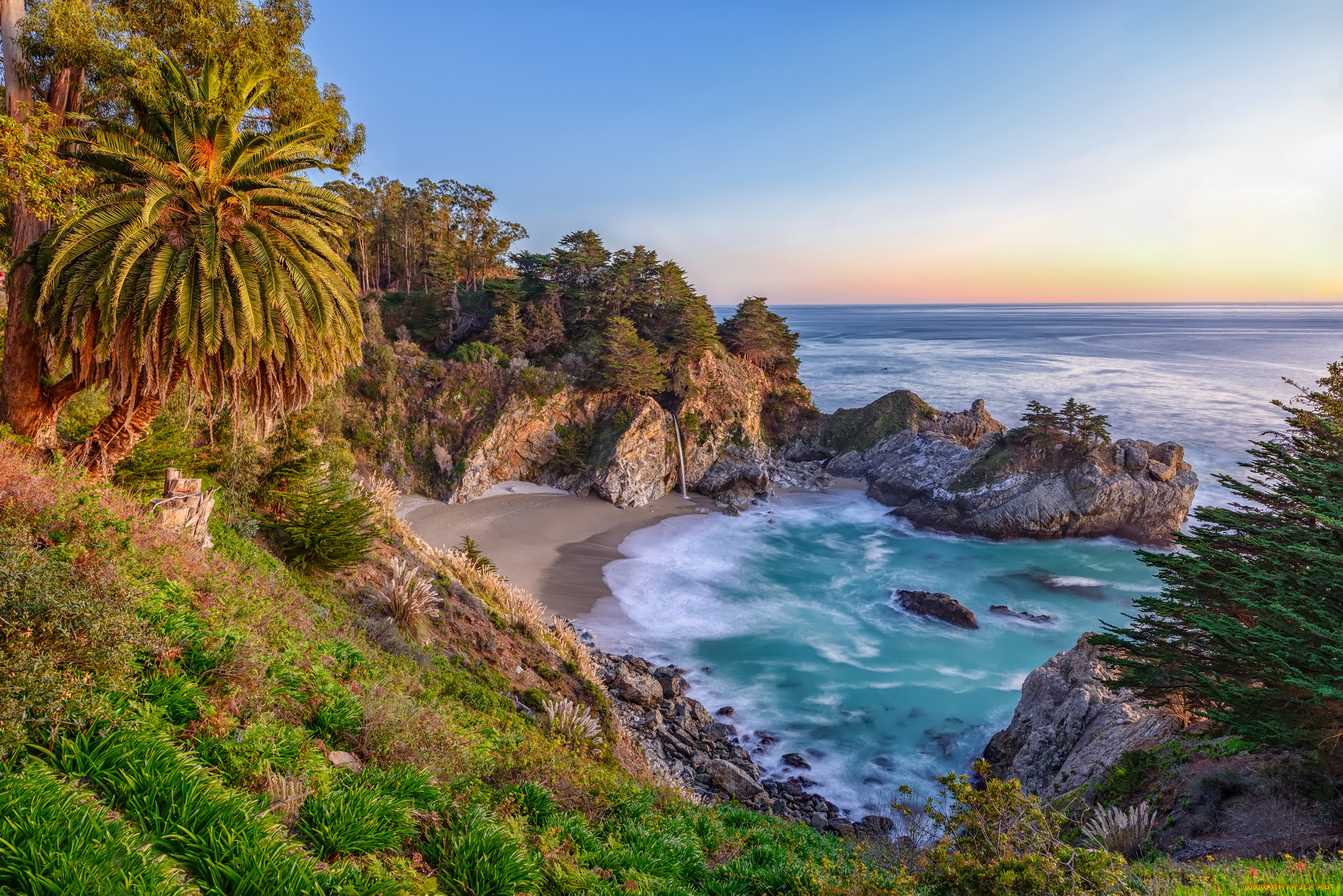 природа, побережье, море, берег