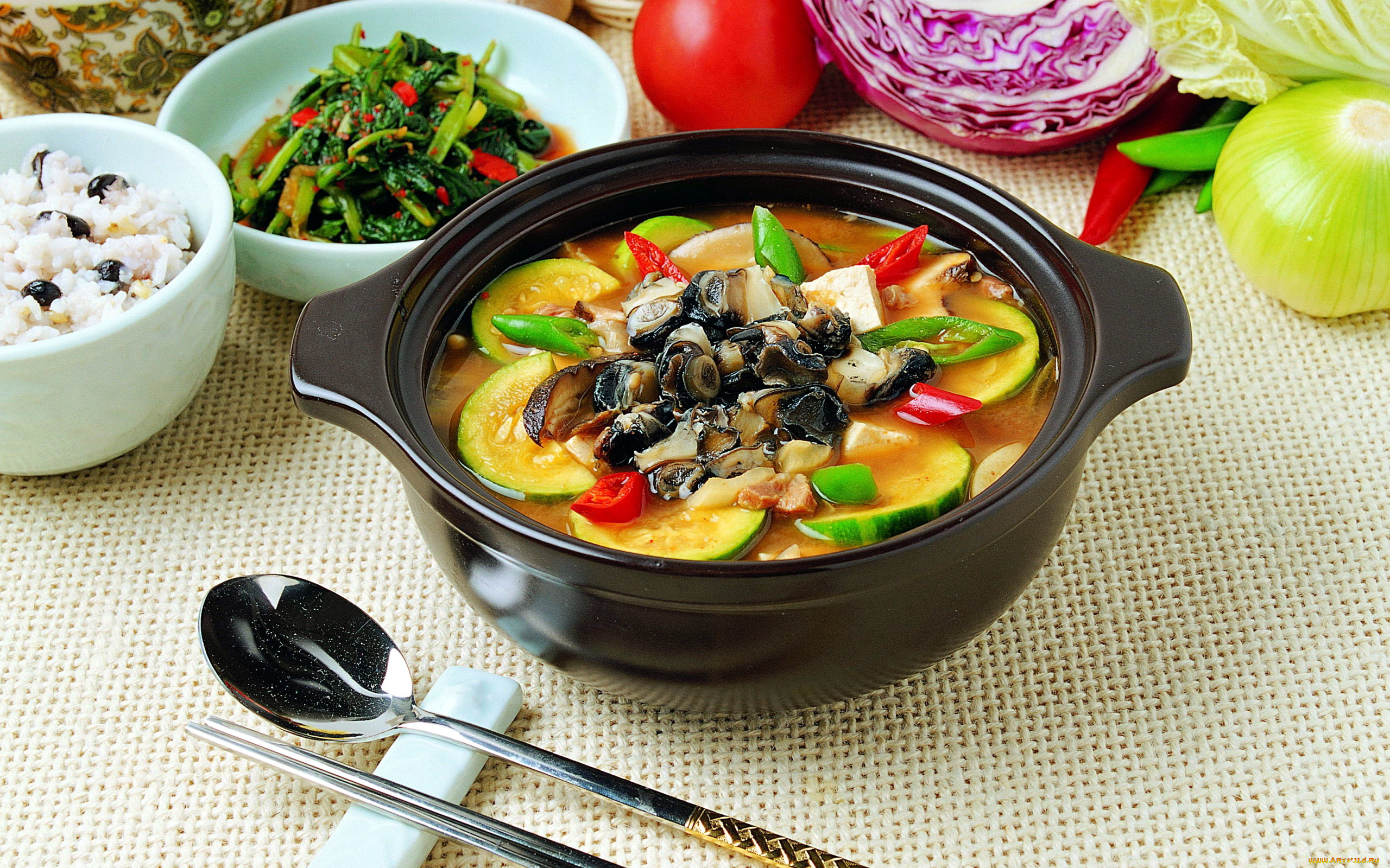 еда, первые, блюда, овощной, суп