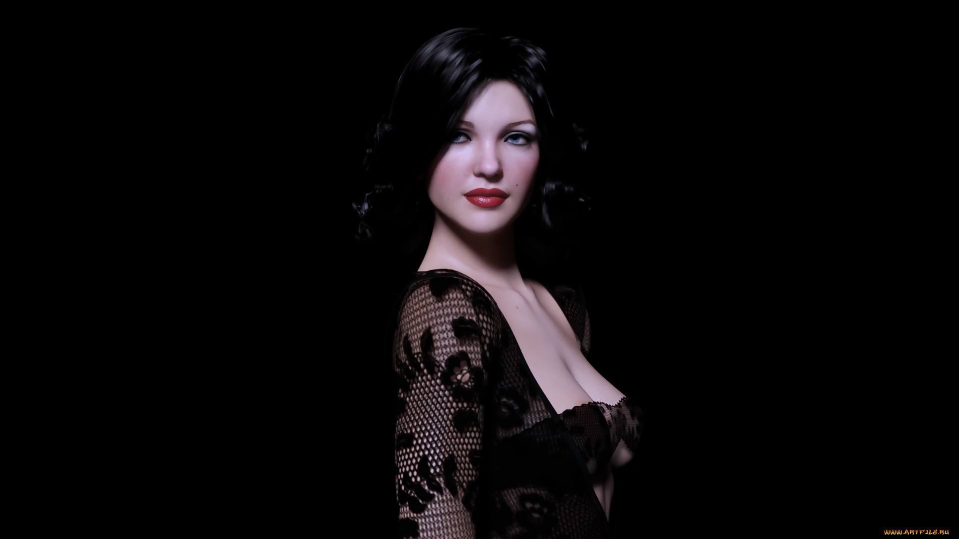 3д, графика, люди, , people, девушка, взгляд, фон