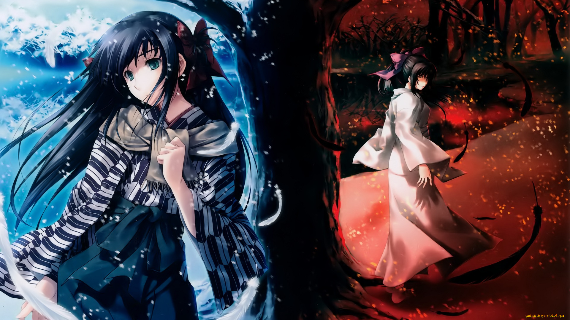 аниме, unknown, , другое, , дерево, арт, девушки, cartagra