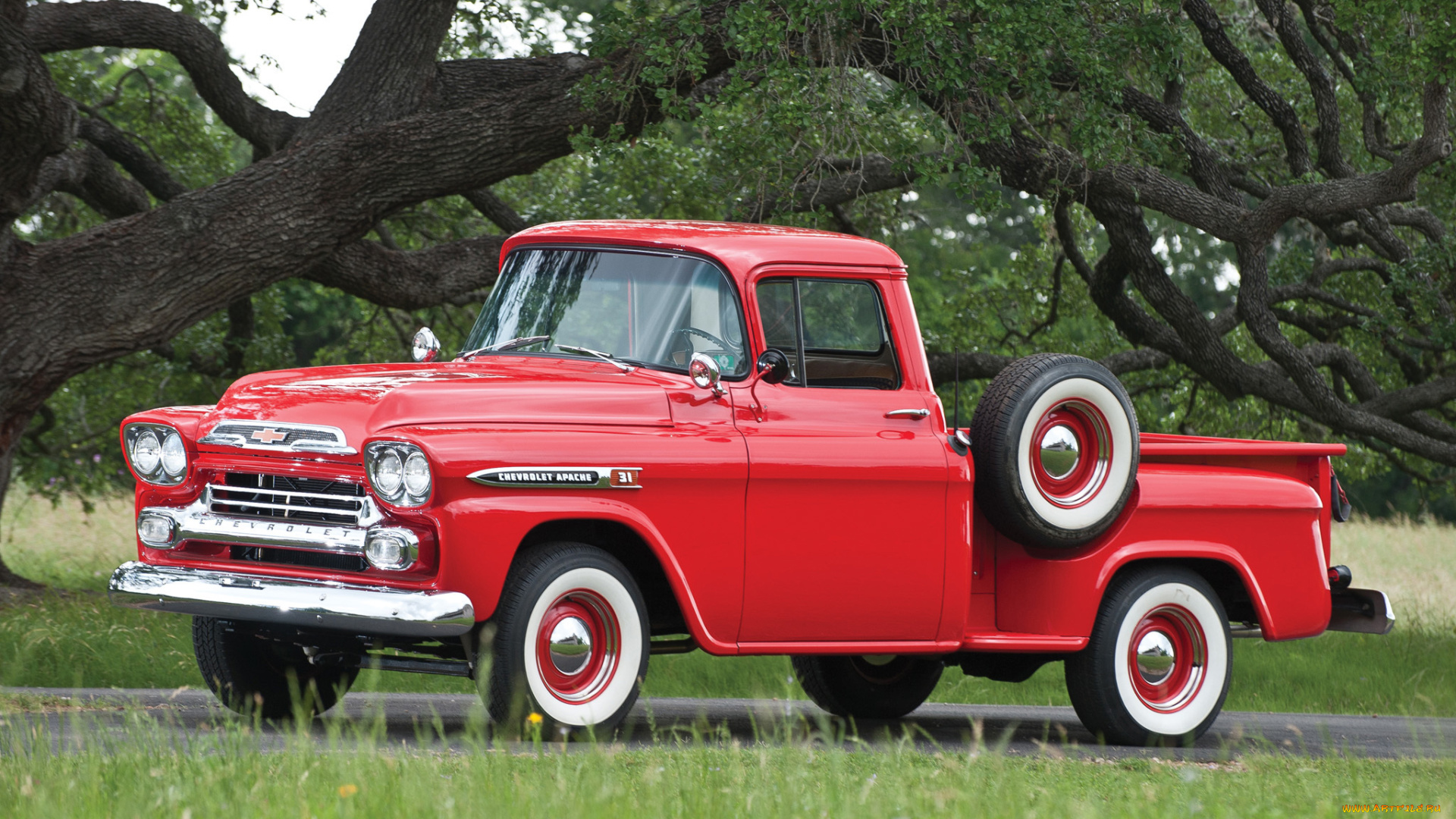 chevrolet, apache, 31, stepside, 1959, автомобили, chevrolet, apache, красный, 1959, stepside, 31