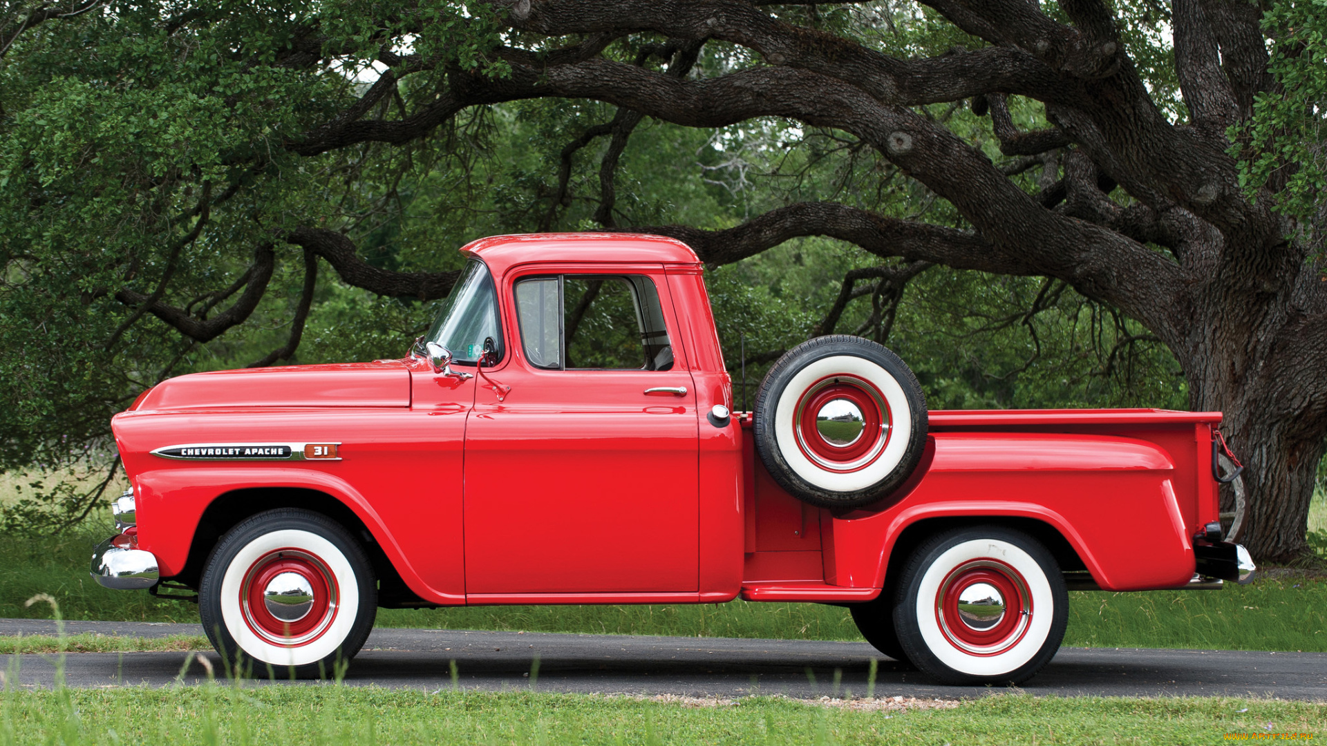 chevrolet, apache, 31, stepside, 1959, автомобили, chevrolet, apache, красный, 1959, stepside, 31