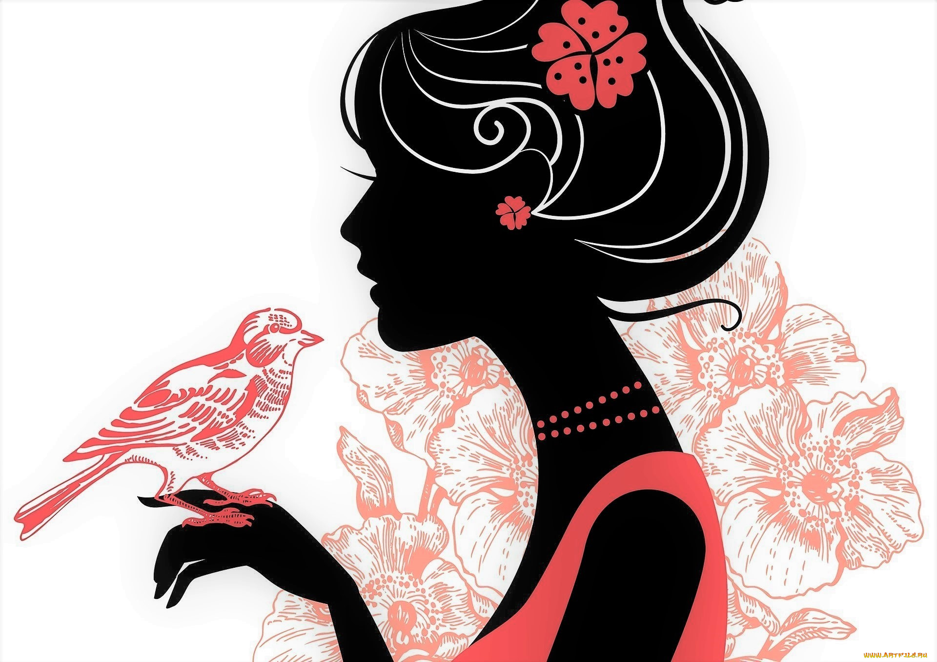 векторная, графика, девушки, , girls, взгляд, фон, девушка