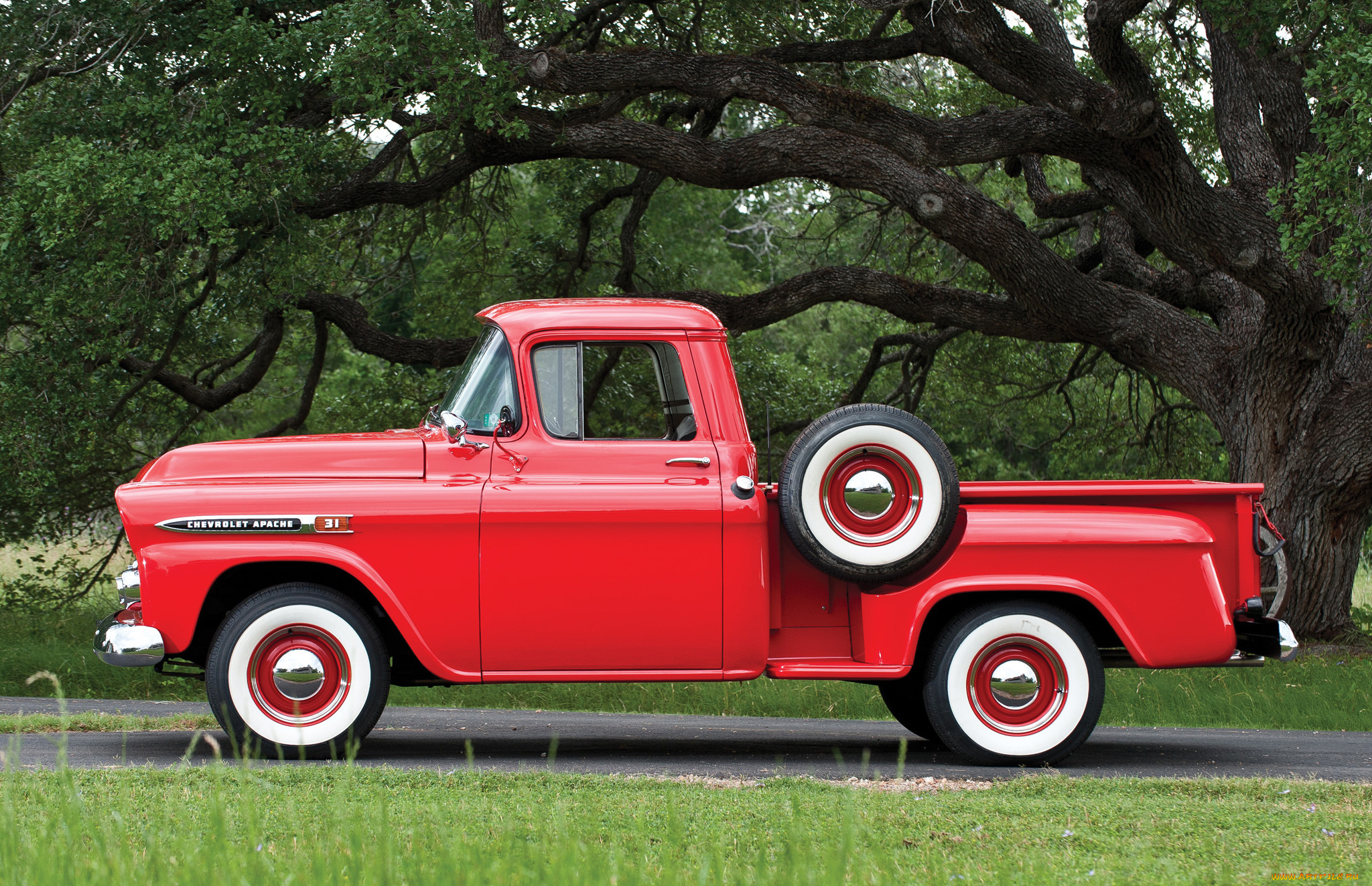 chevrolet, apache, 31, stepside, 1959, автомобили, chevrolet, apache, красный, 1959, stepside, 31
