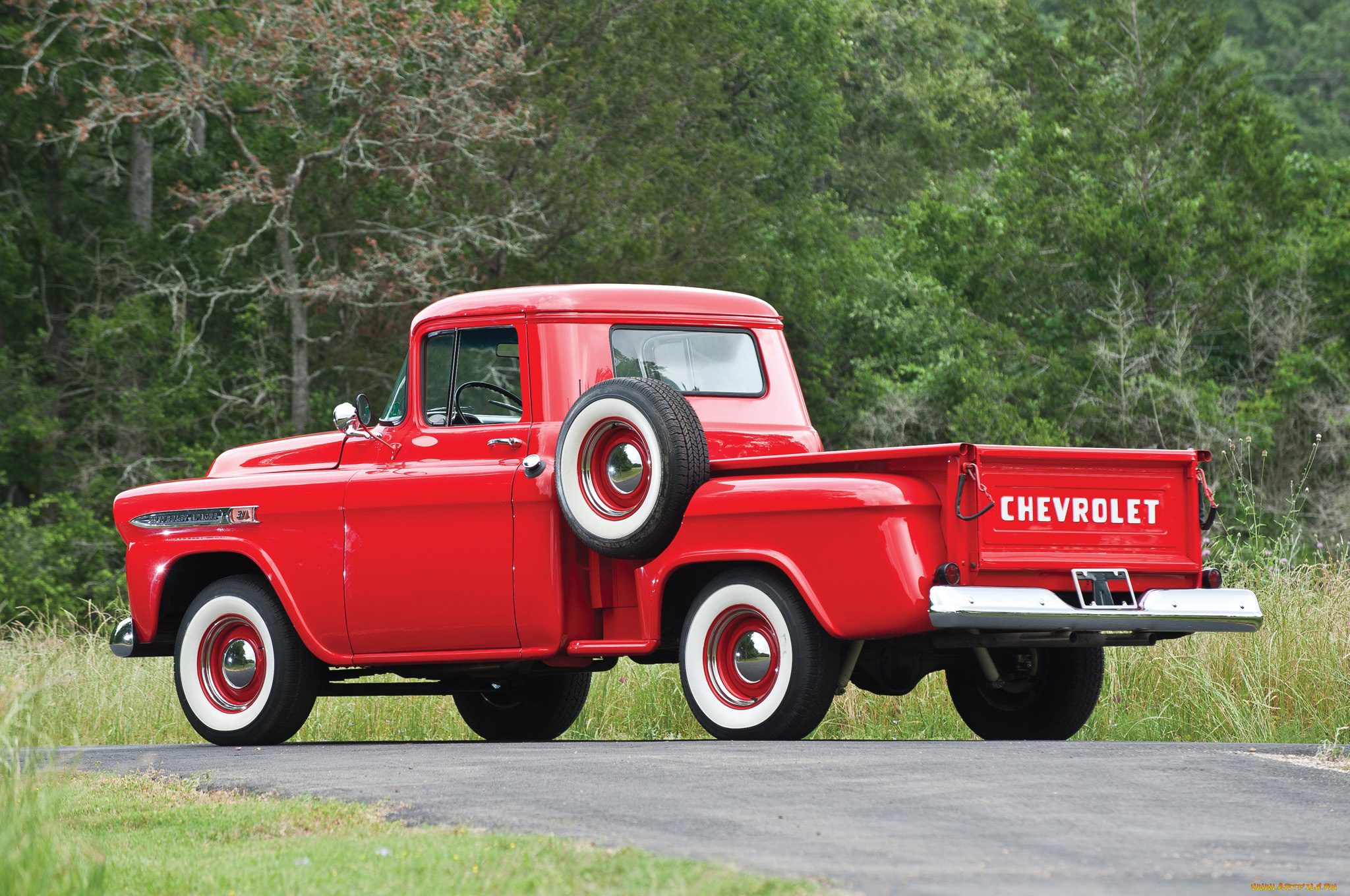 chevrolet, apache, 31, stepside, 1959, автомобили, chevrolet, 31, apache, красный, 1959, stepside
