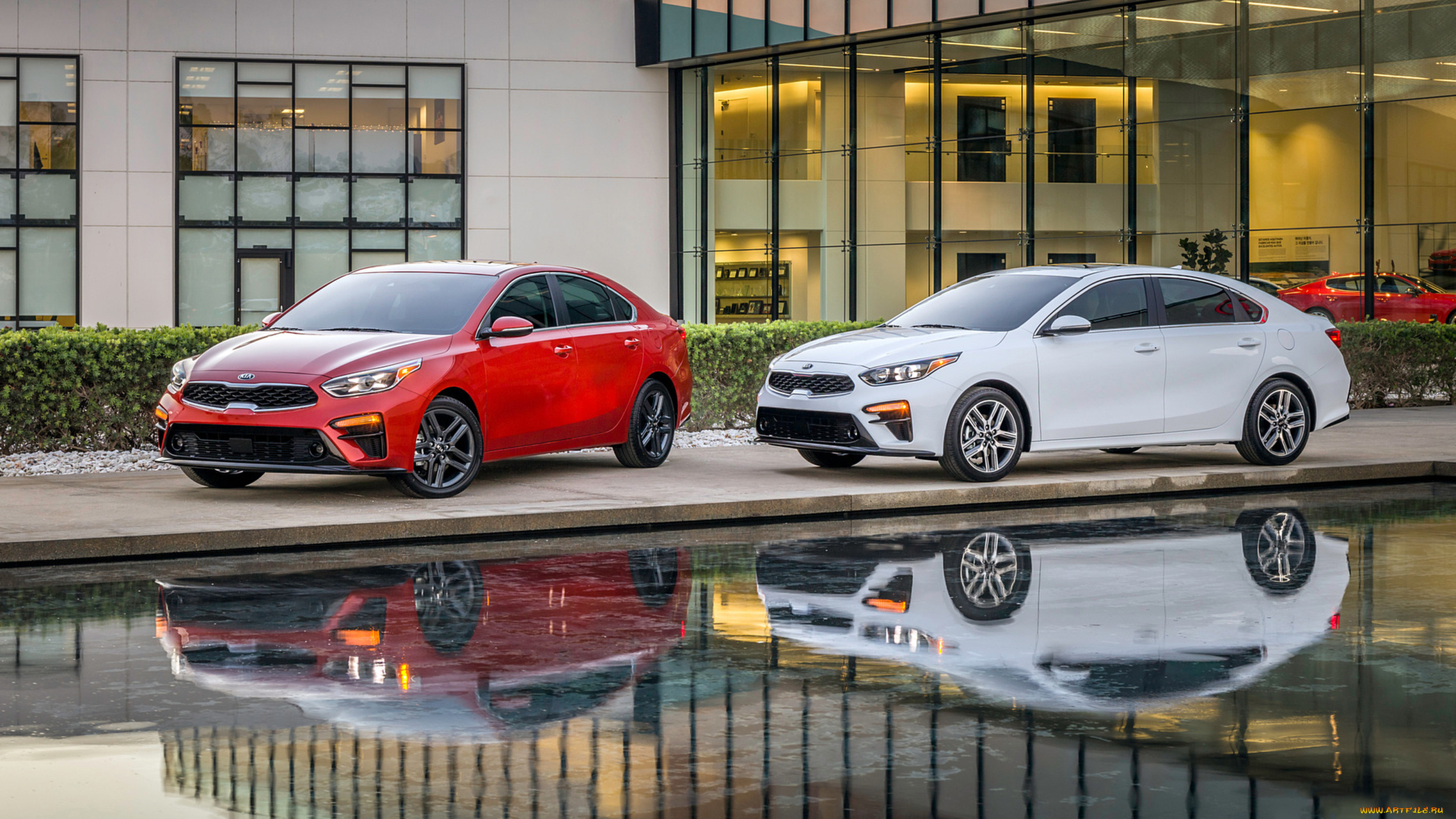 kia, forte, 2019, автомобили, kia, красный, белый, forte, 2019