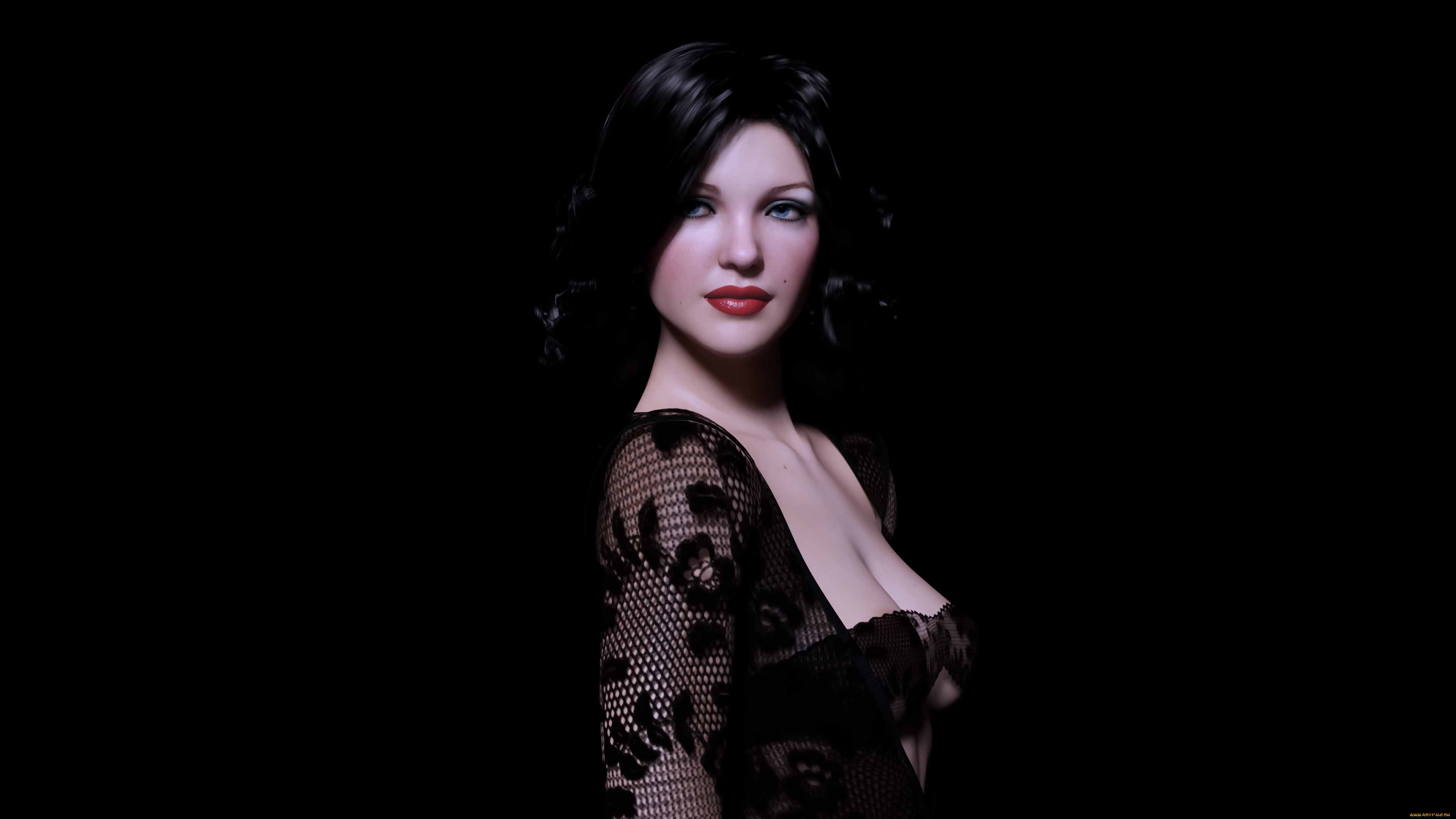 3д, графика, люди, , people, девушка, взгляд, фон