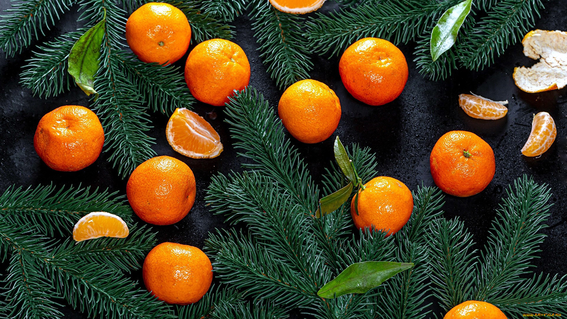 еда, цитрусы, мандарины