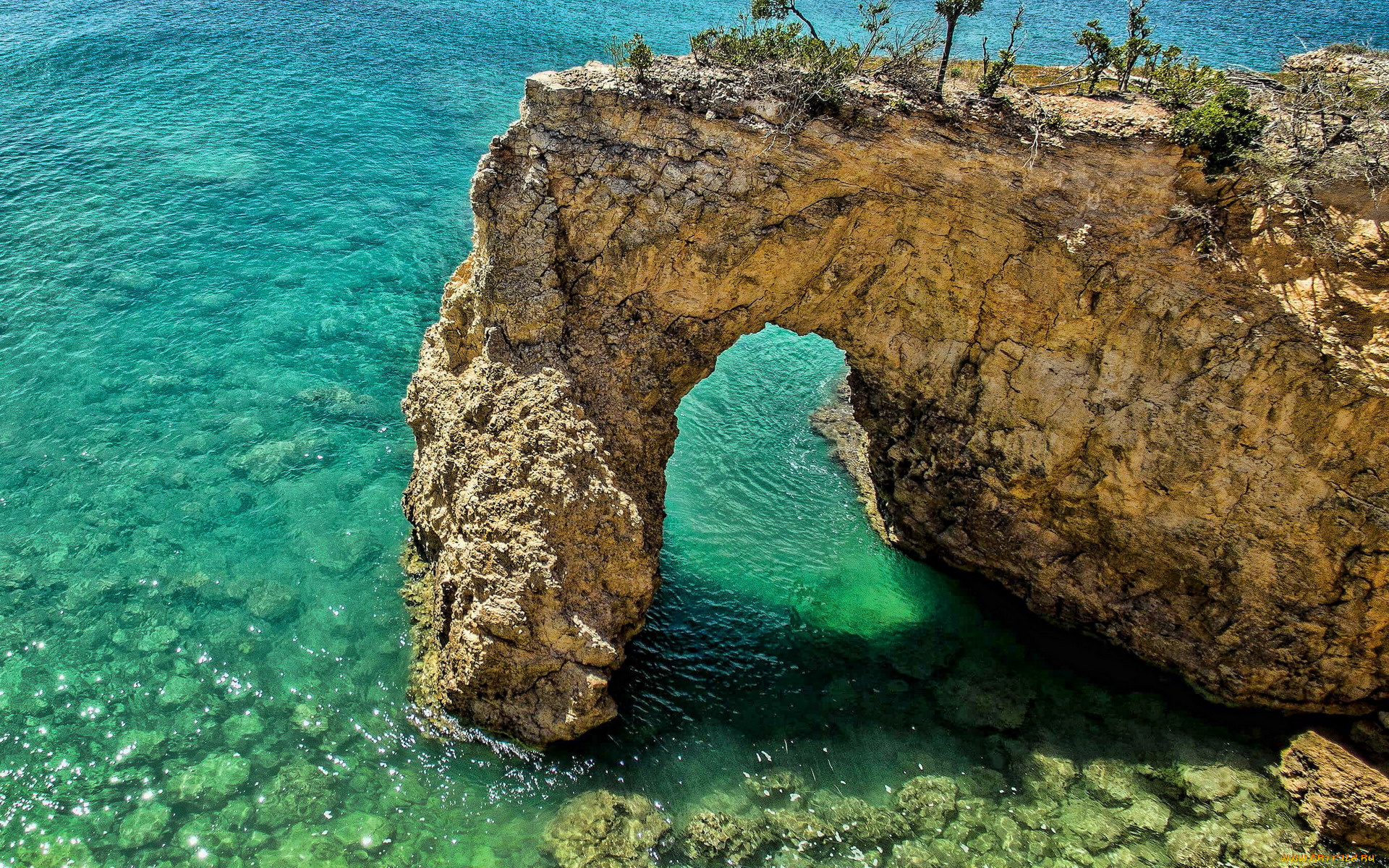 природа, побережье, скала, море