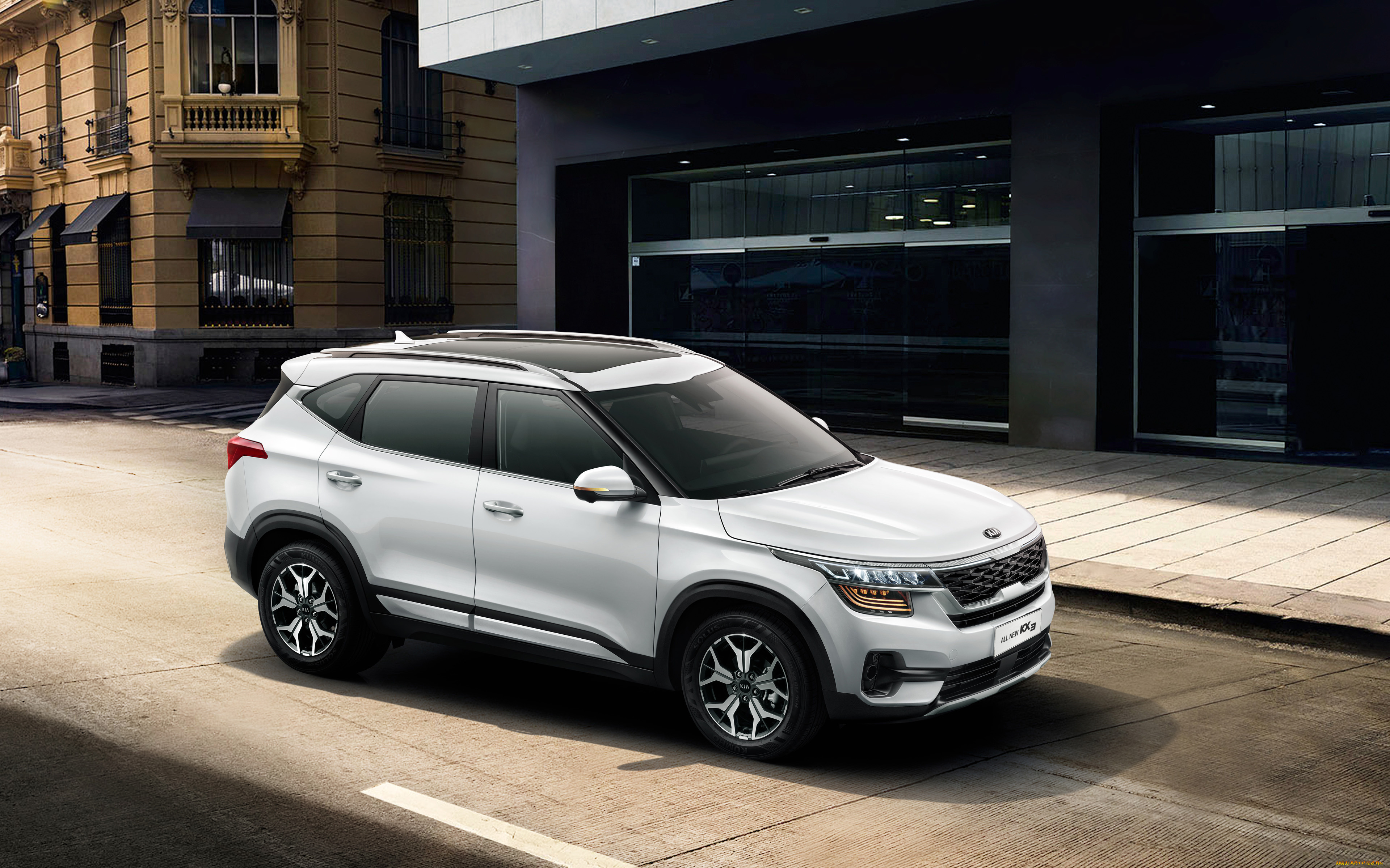 2019, kia, kx3, автомобили, kia, кроссоверы, корейские, kx3, 2019, года, 4k, улица, город