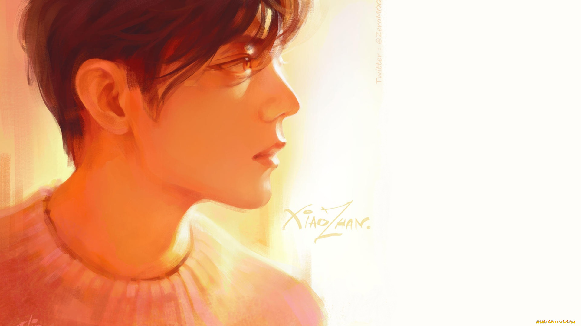 рисованное, люди, сяо, чжань, xiao, zhan