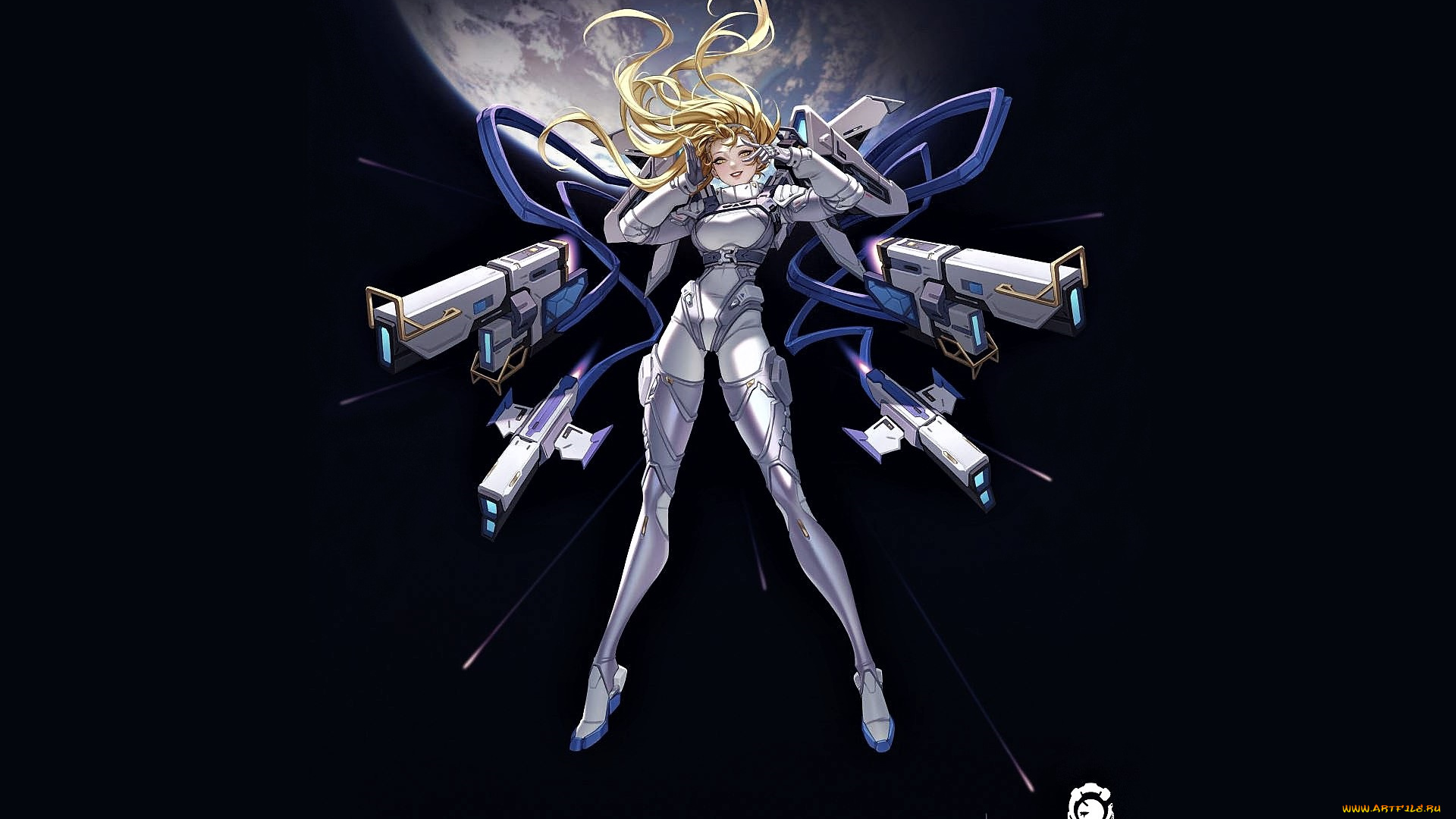 аниме, оружие, , техника, , технологии, девушка, планета