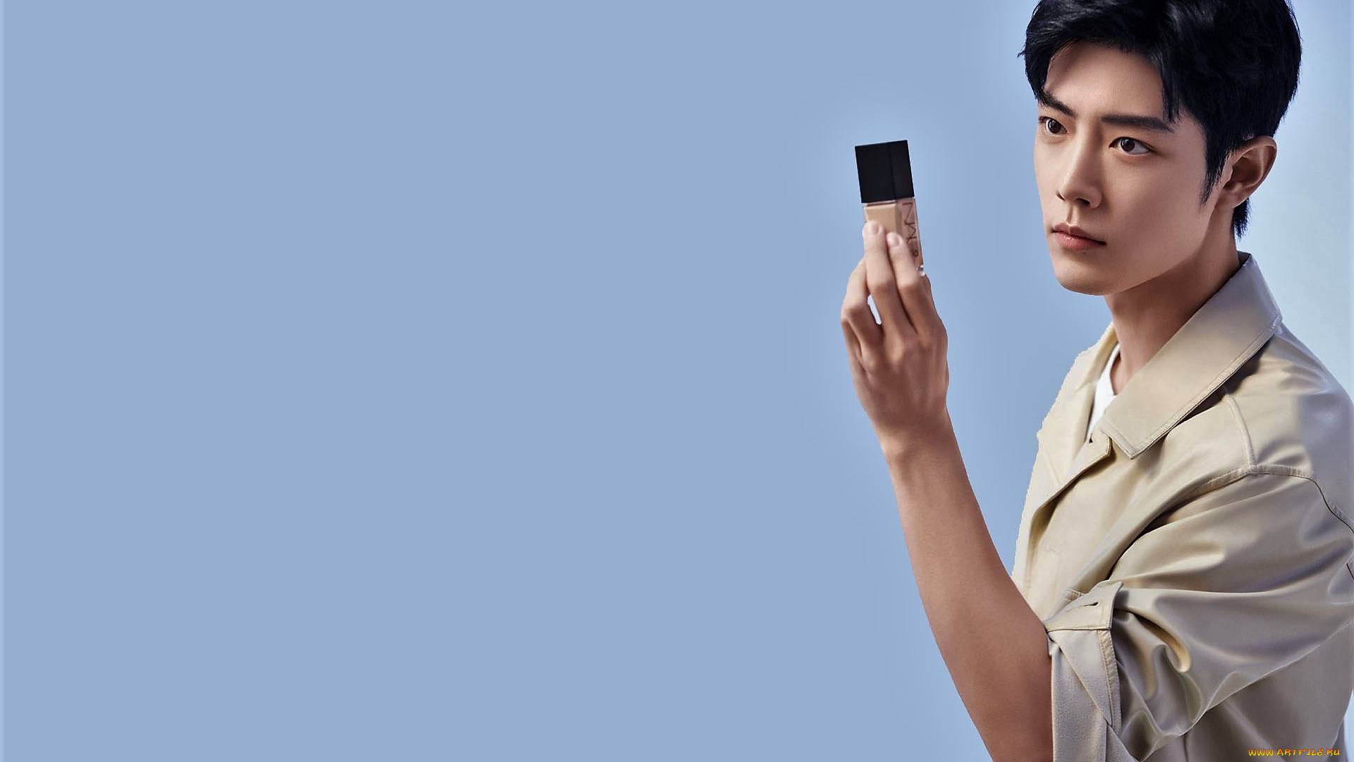 мужчины, xiao, zhan, актер, рубашка, косметика