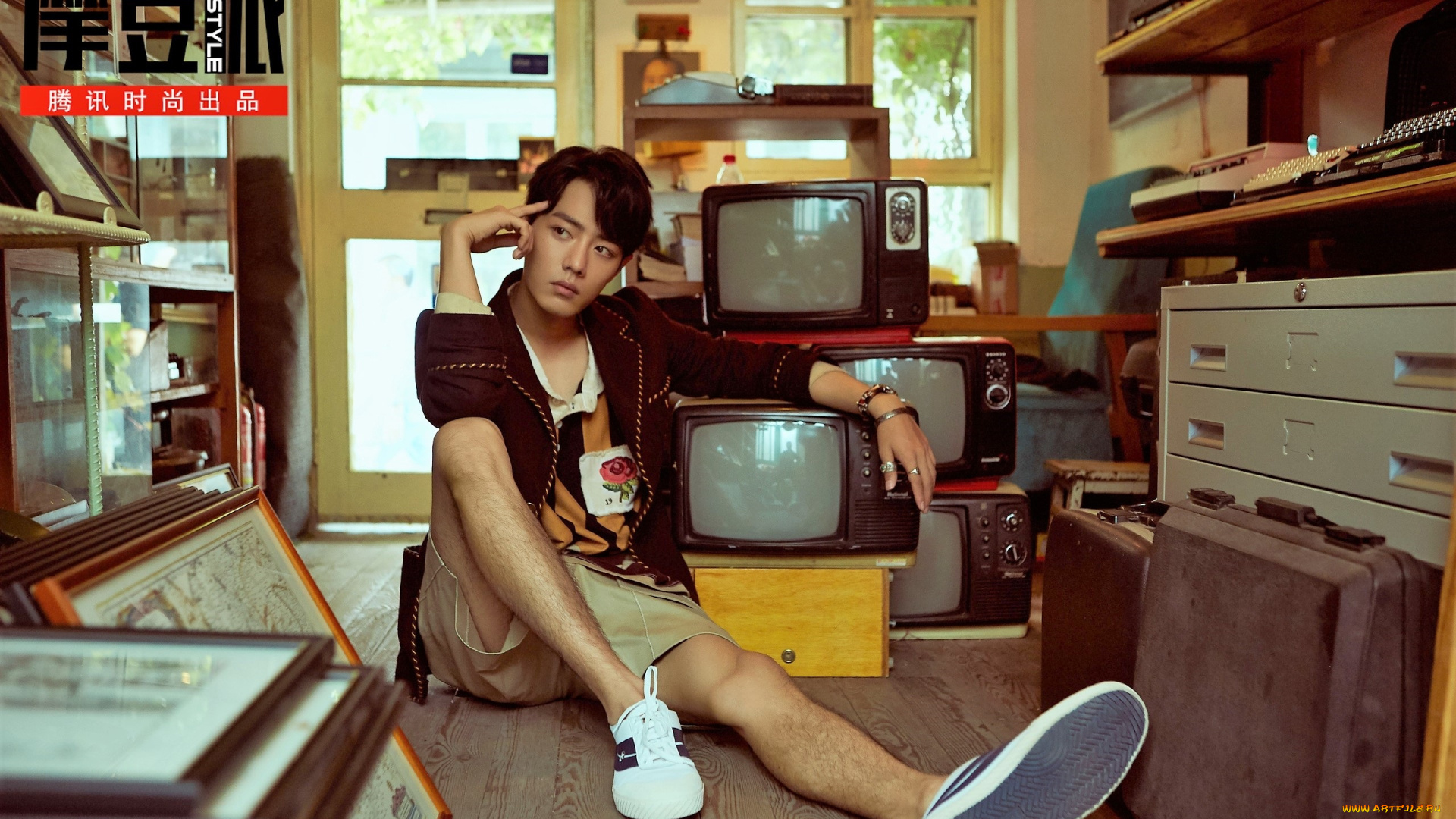 мужчины, xiao, zhan, куртка, шорты, магазин, телевизоры, ретро