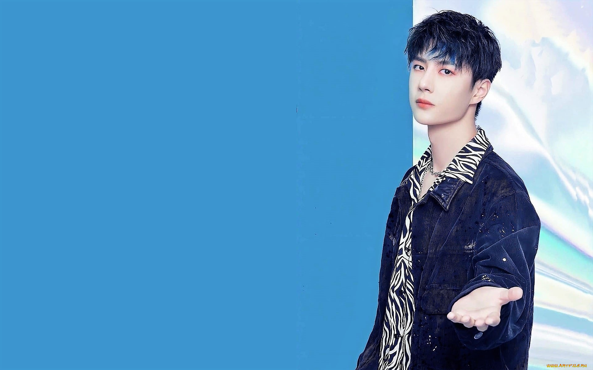 мужчины, wang, yi, bo, актер, куртка, жест