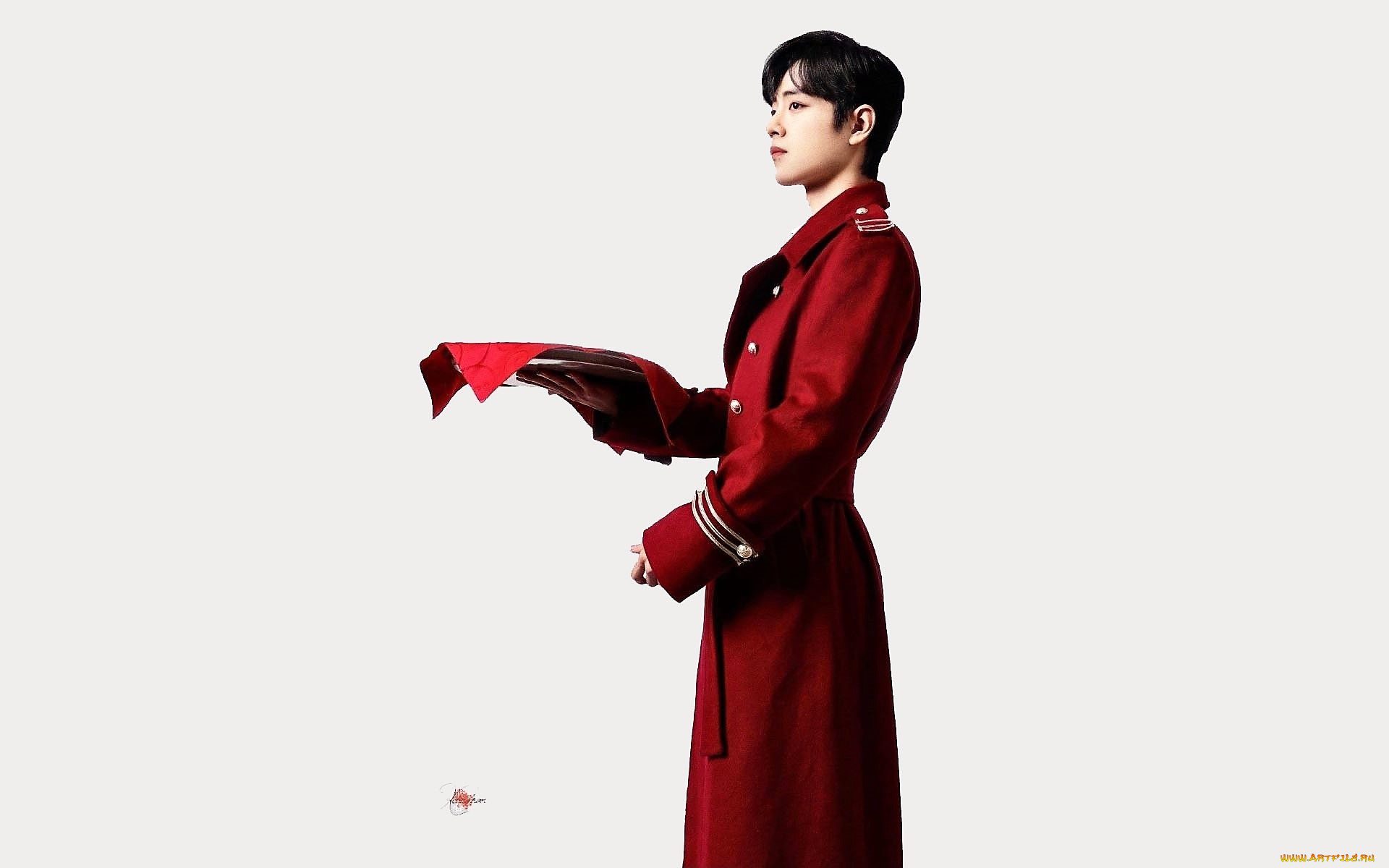 мужчины, xiao, zhan, актер, форма, роль, поднос