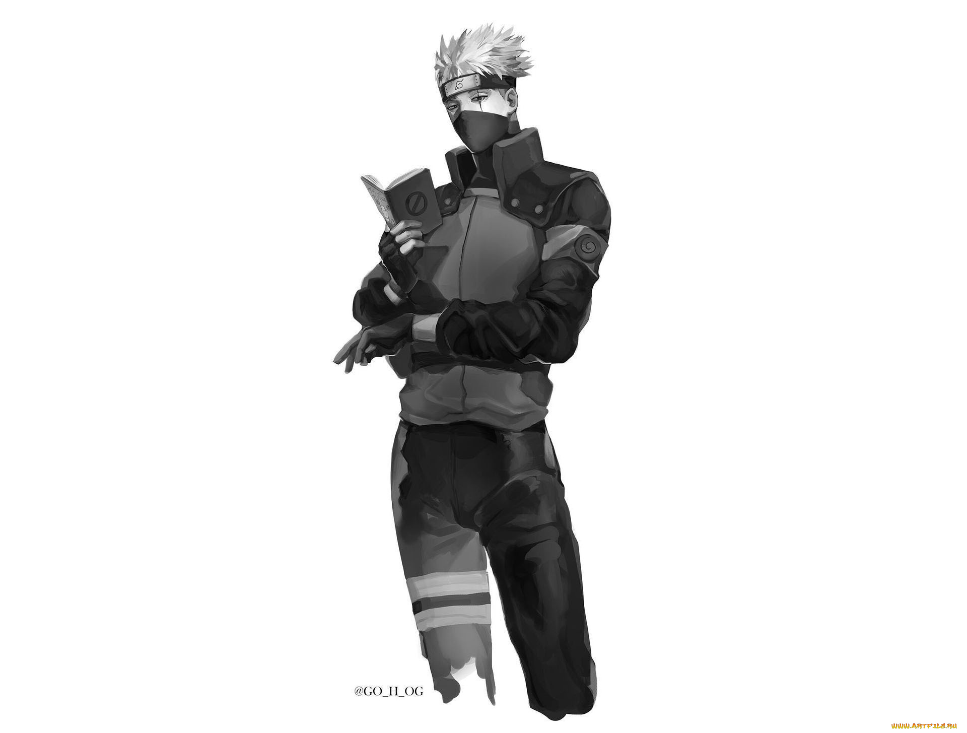 аниме, naruto, хатаке, какаши, книга, форма