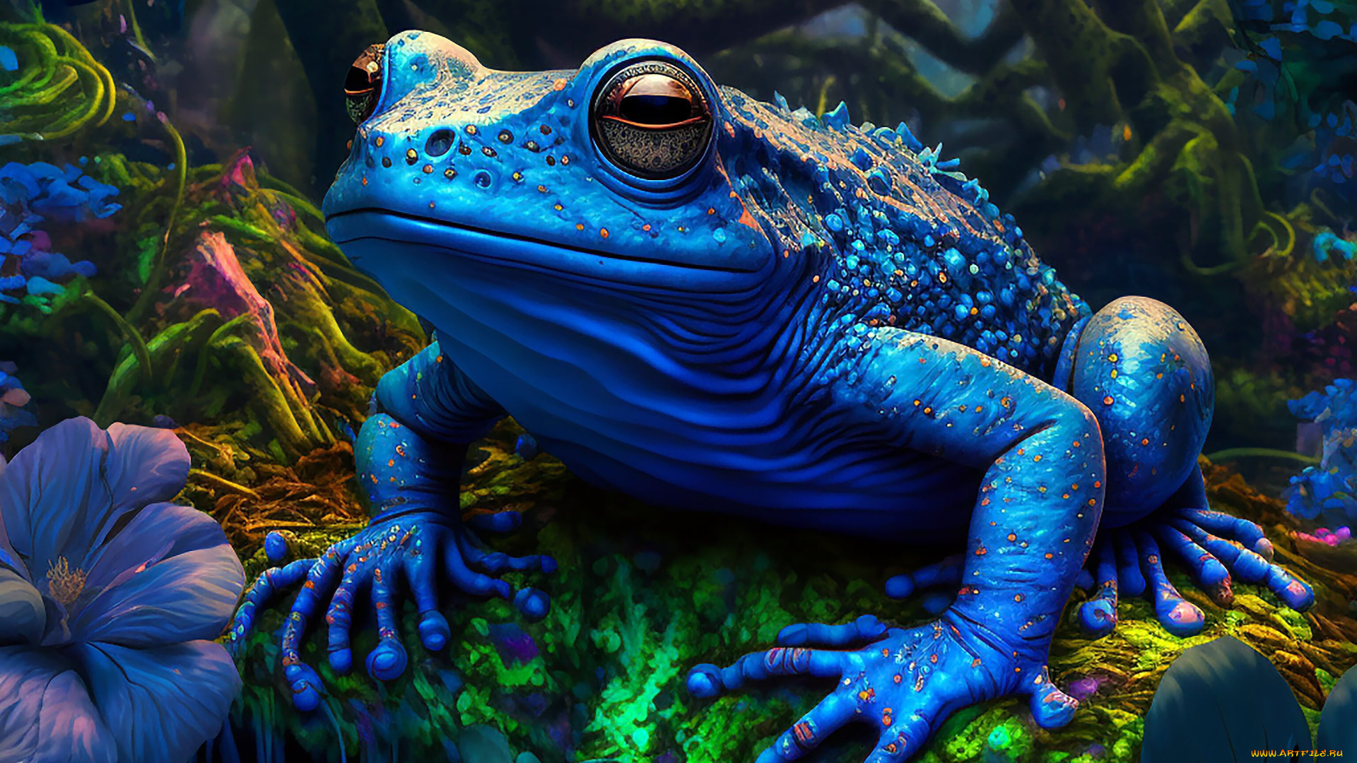 3д, графика, животные, , animals, стиль, фантазия, лягушка, ии-арт, нейросеть