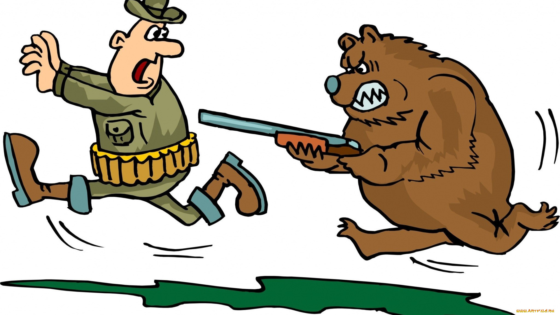 юмор, и, приколы, охотник, медведь, ружье