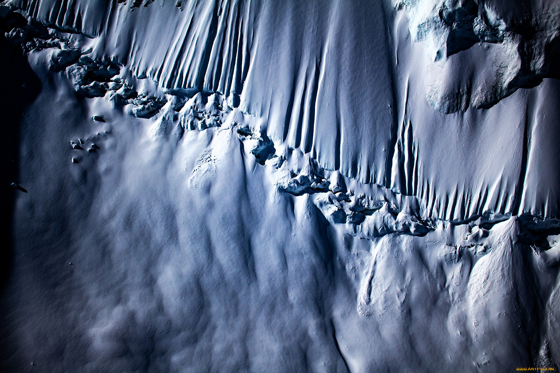 природа, айсберги, и, ледники, зима, снег, лед