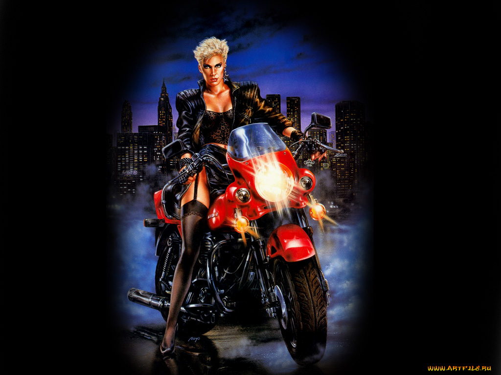 мотоциклы, мото, девушкой