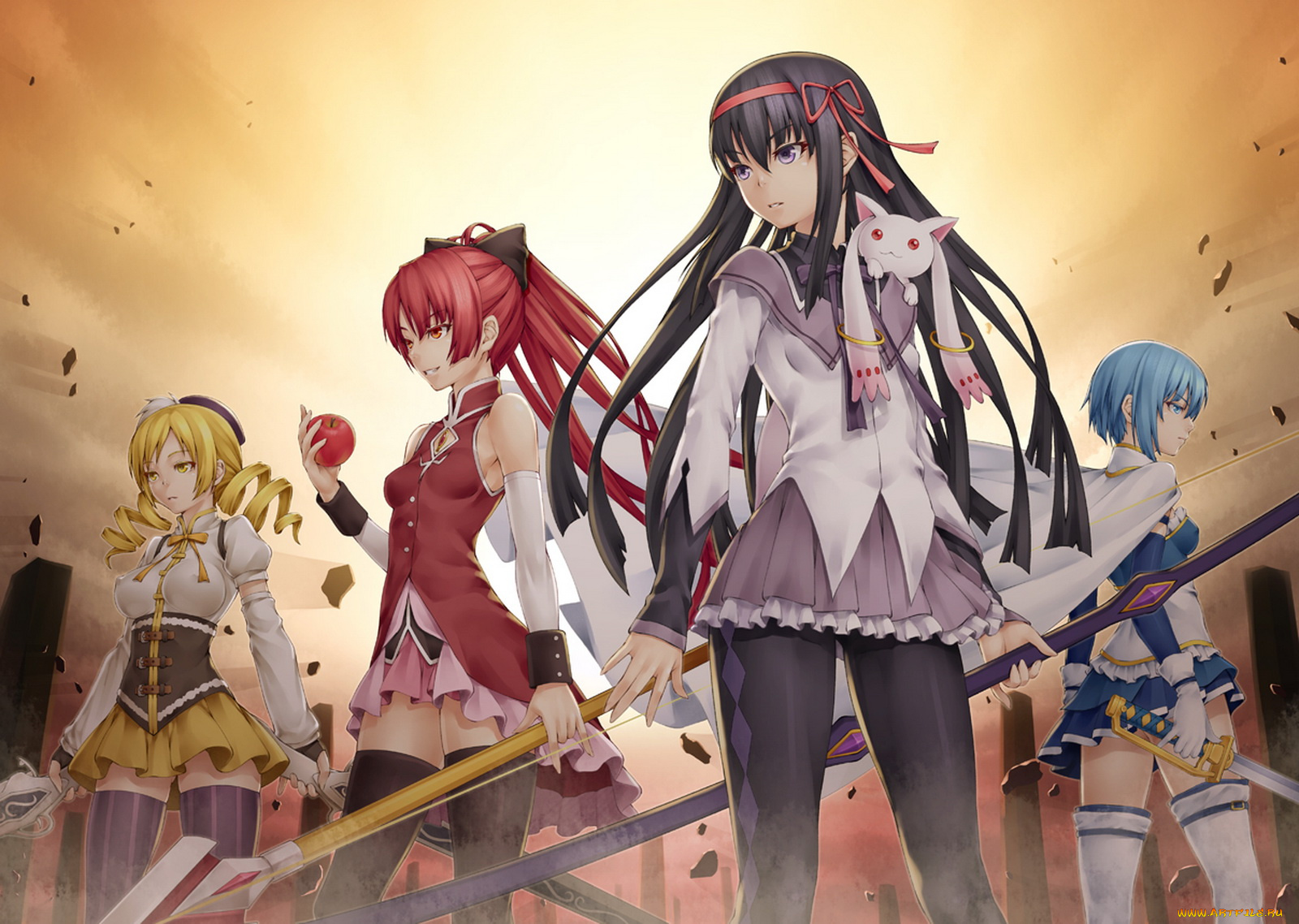 аниме, mahou, shoujo, madoka, magika, персонажи