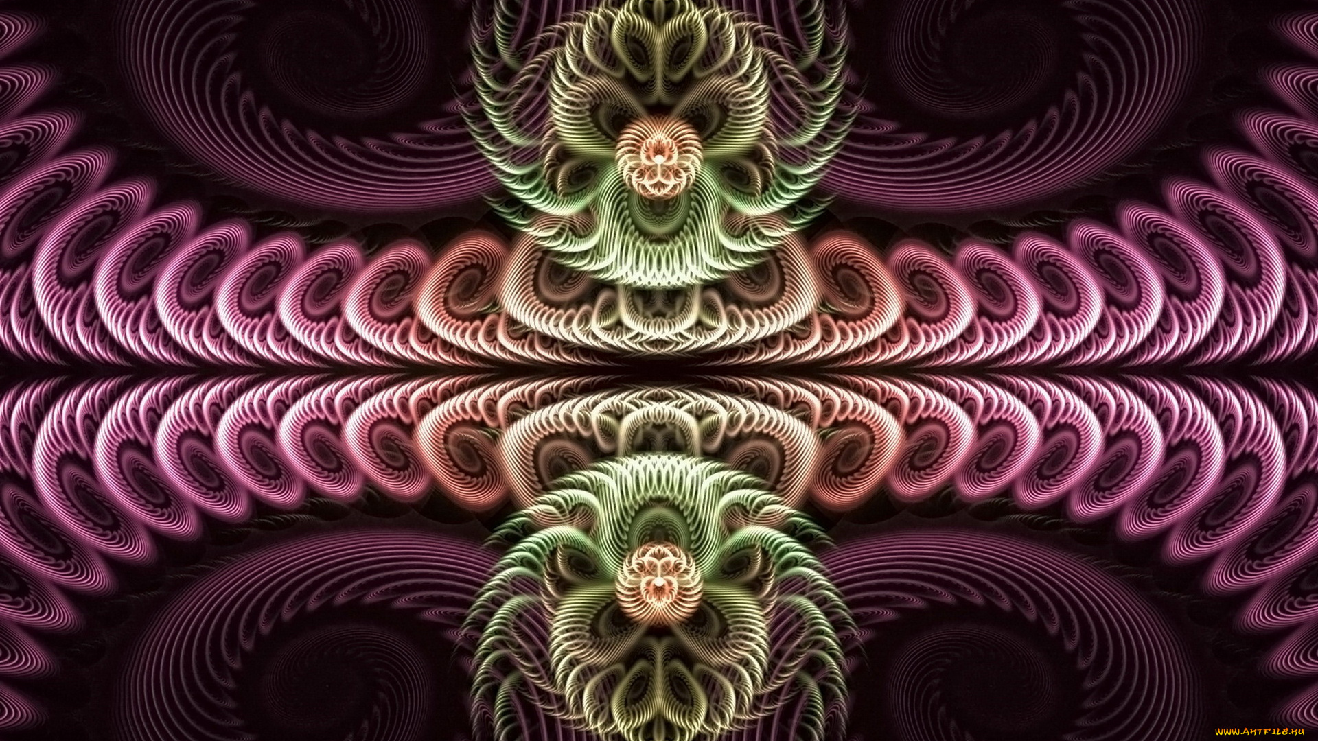 3д, графика, fractal, фракталы, фон, узор