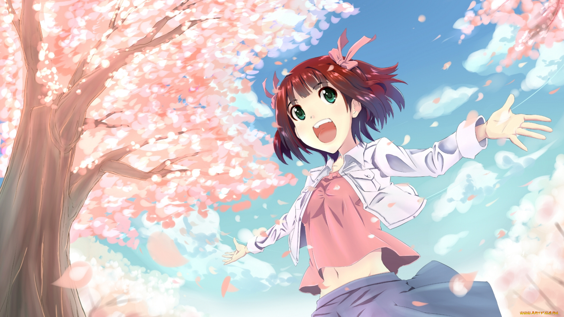 аниме, idolm@ster, дерево, девушка