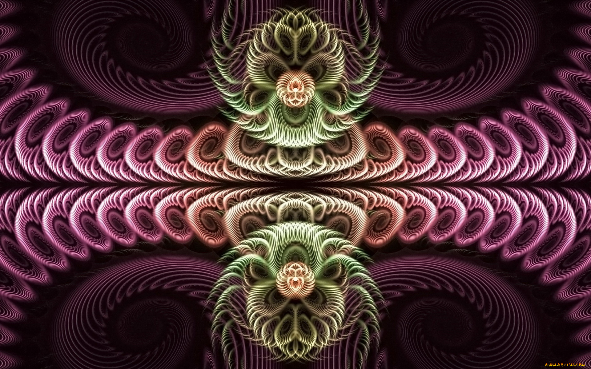 3д, графика, fractal, фракталы, фон, узор