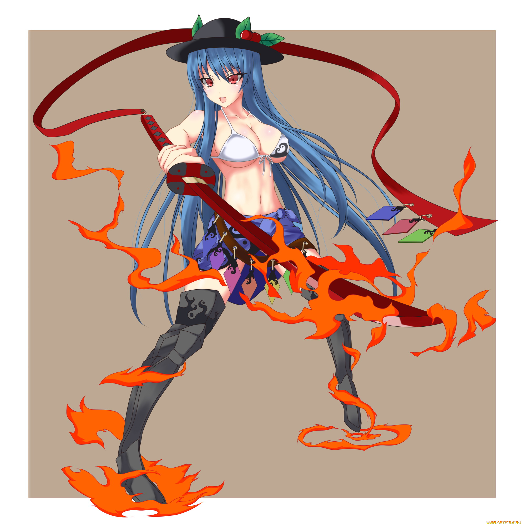 аниме, touhou, тенши, хинанай