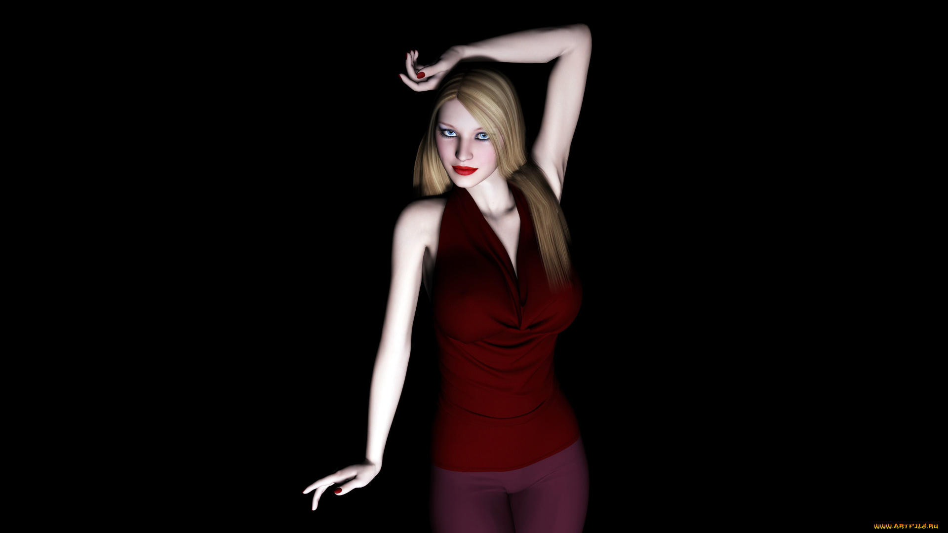 3д, графика, people, , люди, девушка, платье, фон, взгляд