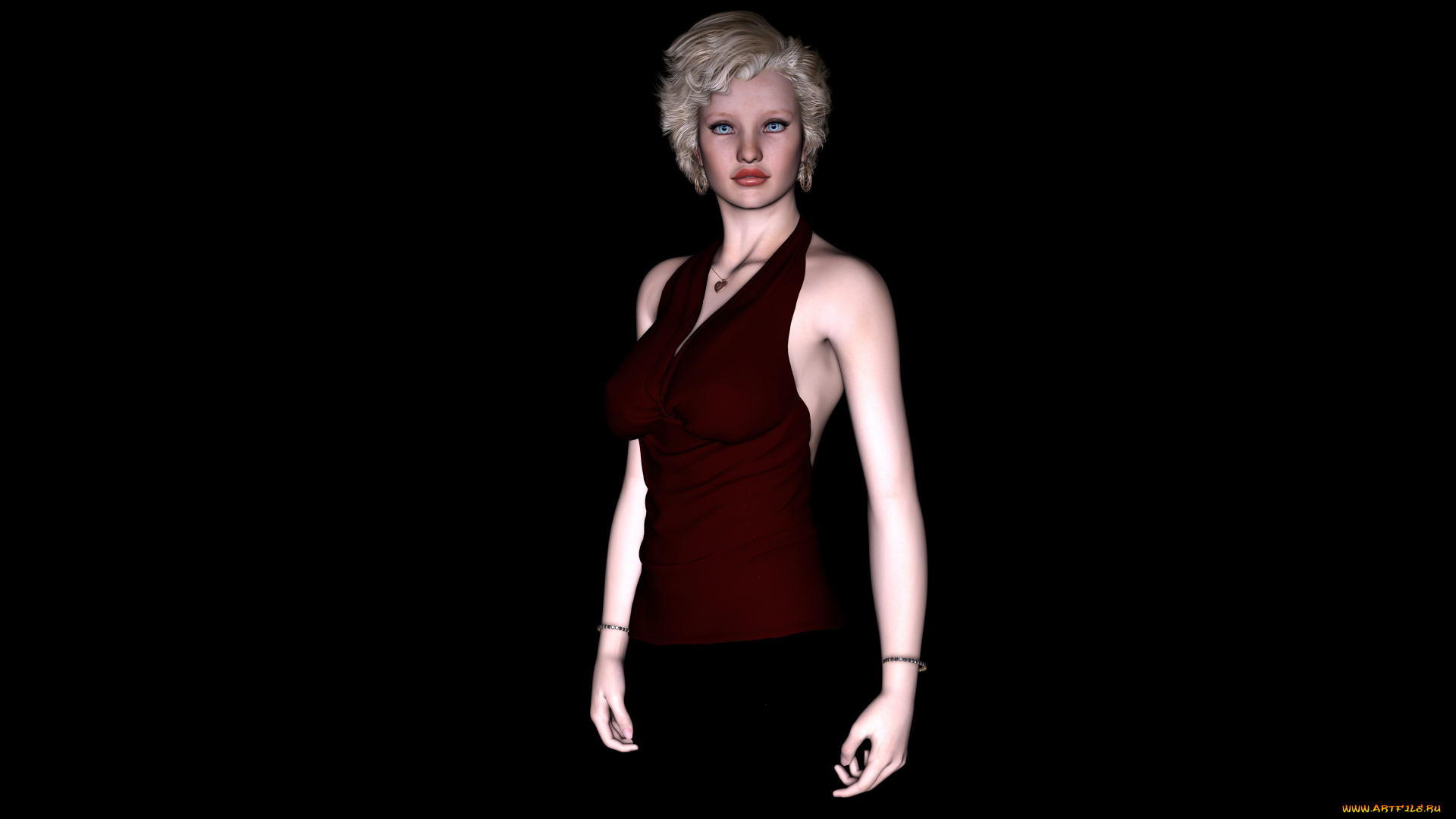 3д, графика, people, , люди, девушка, взгляд, фон, платье