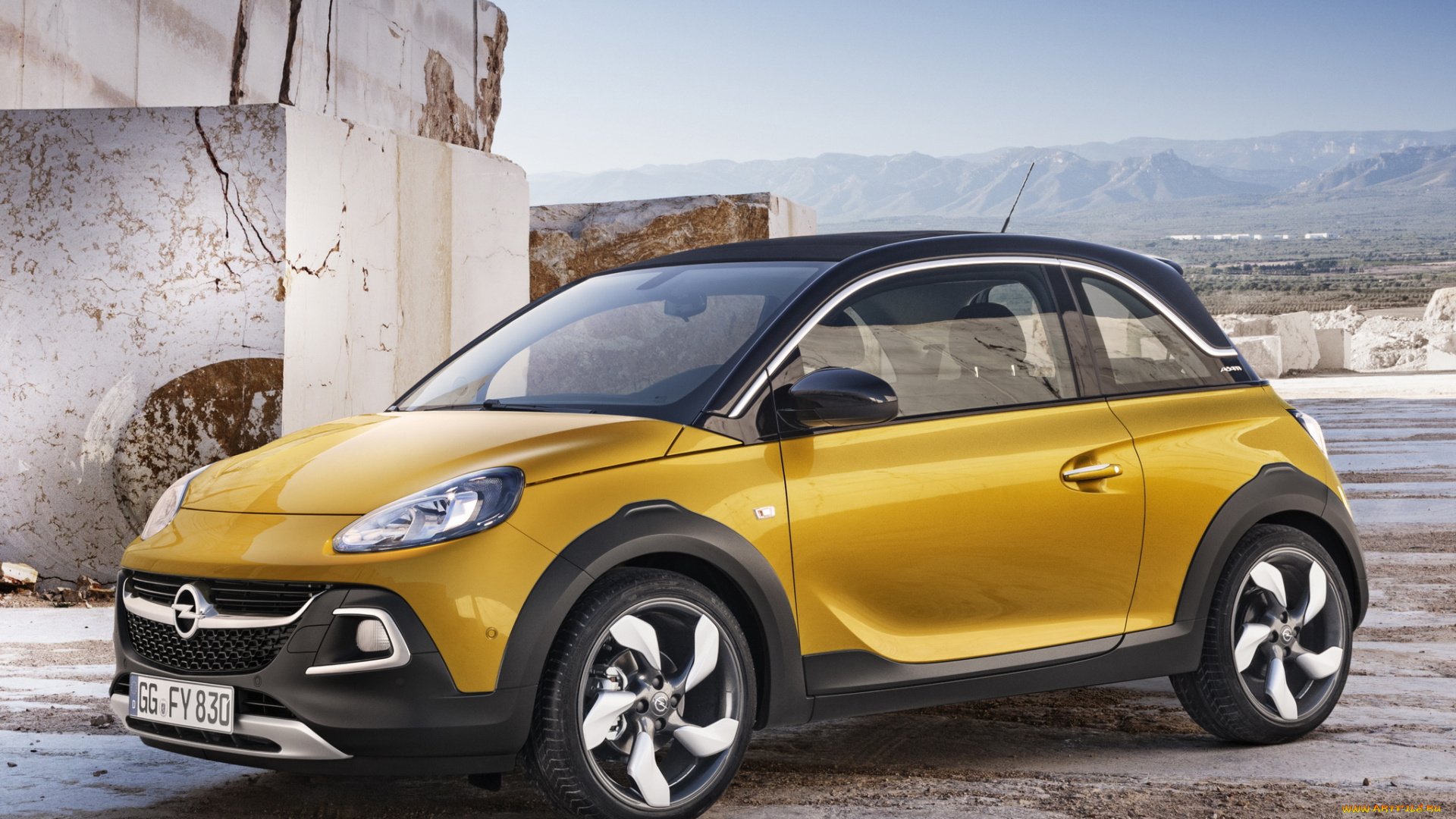 автомобили, opel, adam, rocks, 2014г, желтый
