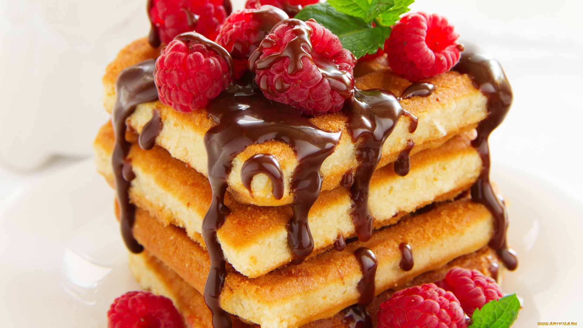 еда, блины, , оладьи, шоколад, малина