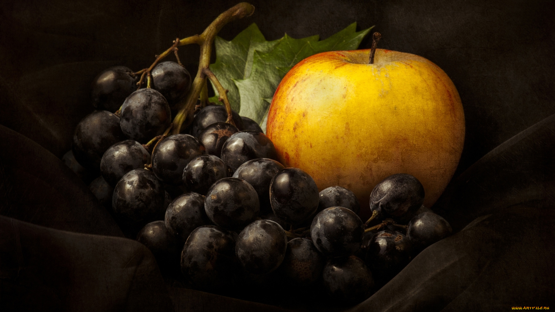 еда, фрукты, , ягоды, натюрморт, виноград, яблоко