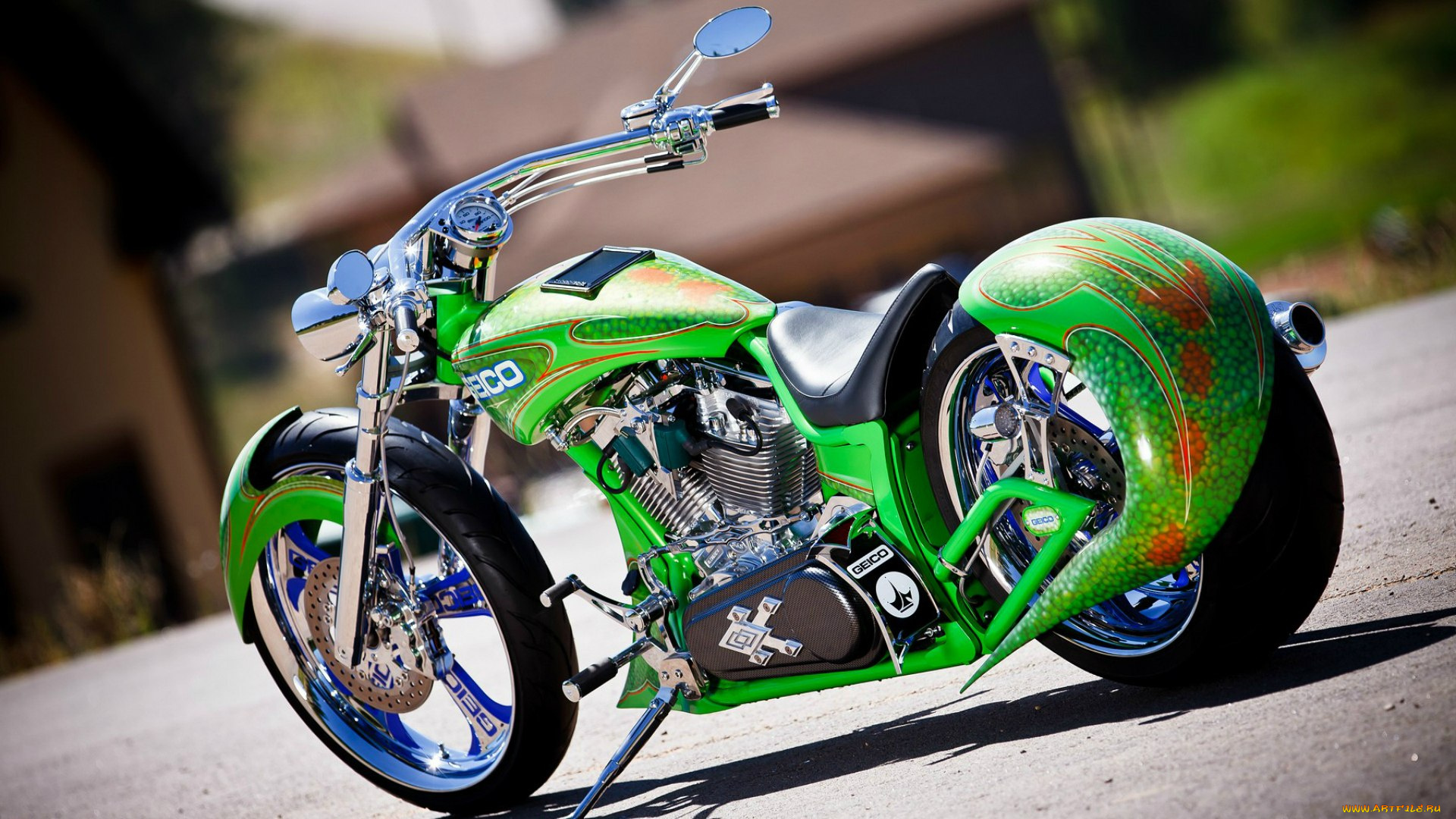 мотоциклы, customs, салатовый