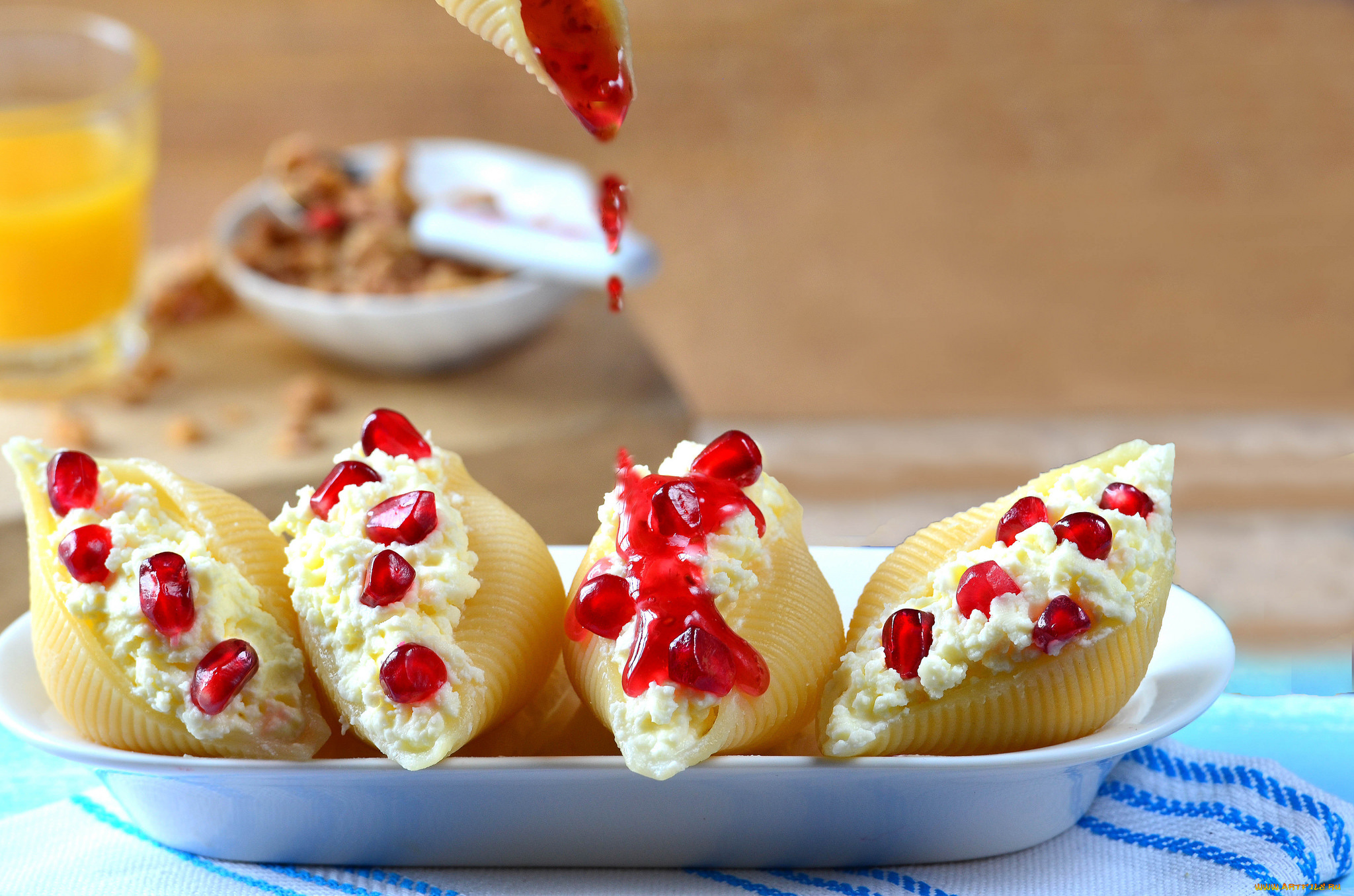 еда, макаронные, блюда, макароны, закуска, начинка, гранат