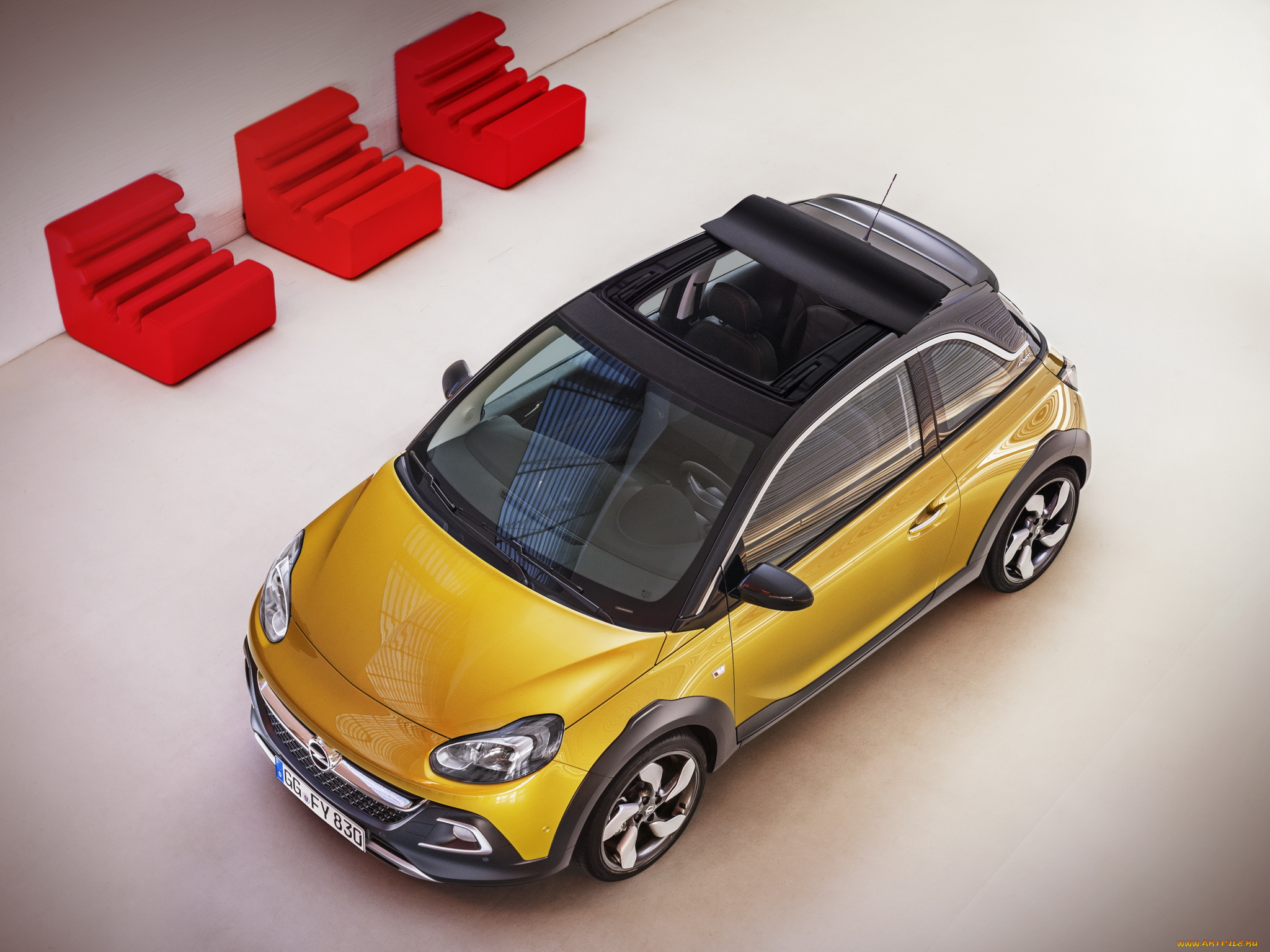 автомобили, opel, adam, rocks, 2014г, желтый