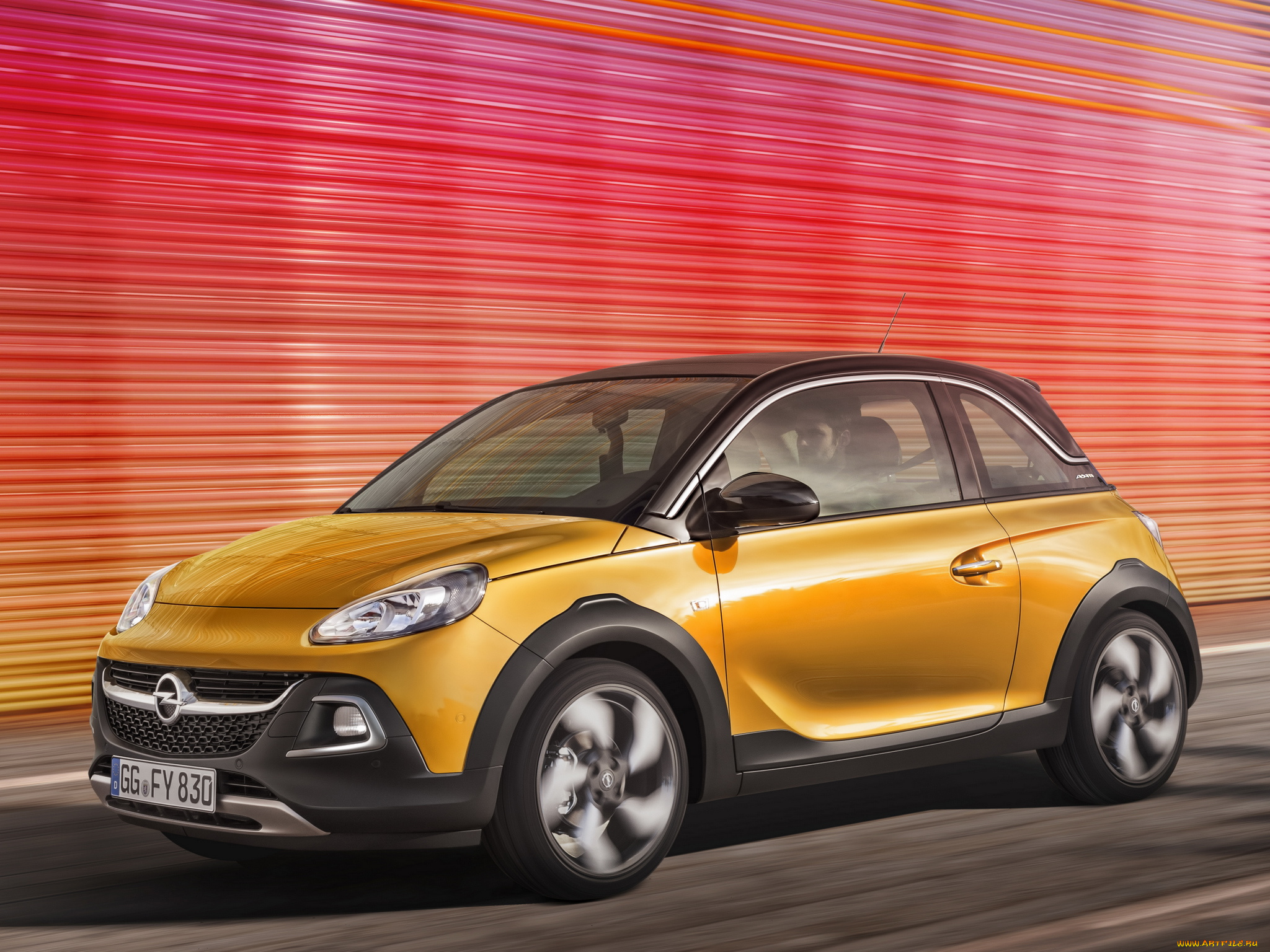 автомобили, opel, adam, rocks, 2014г, желтый
