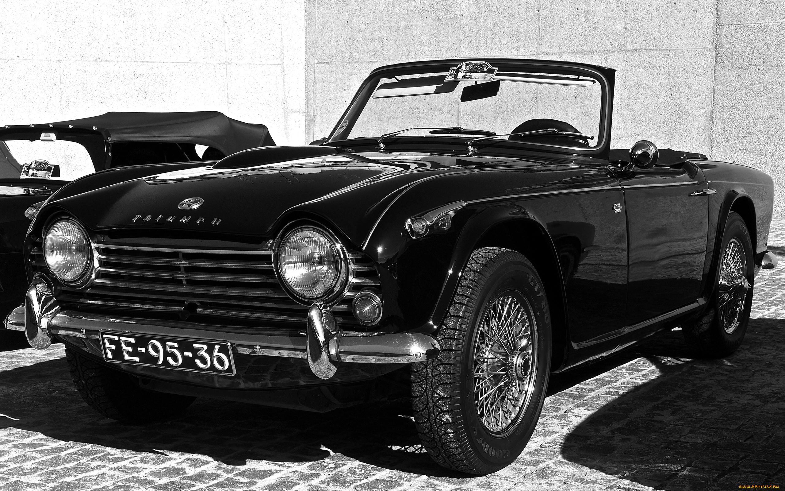 автомобили, выставки, и, уличные, фото, черный, tr4, triumph