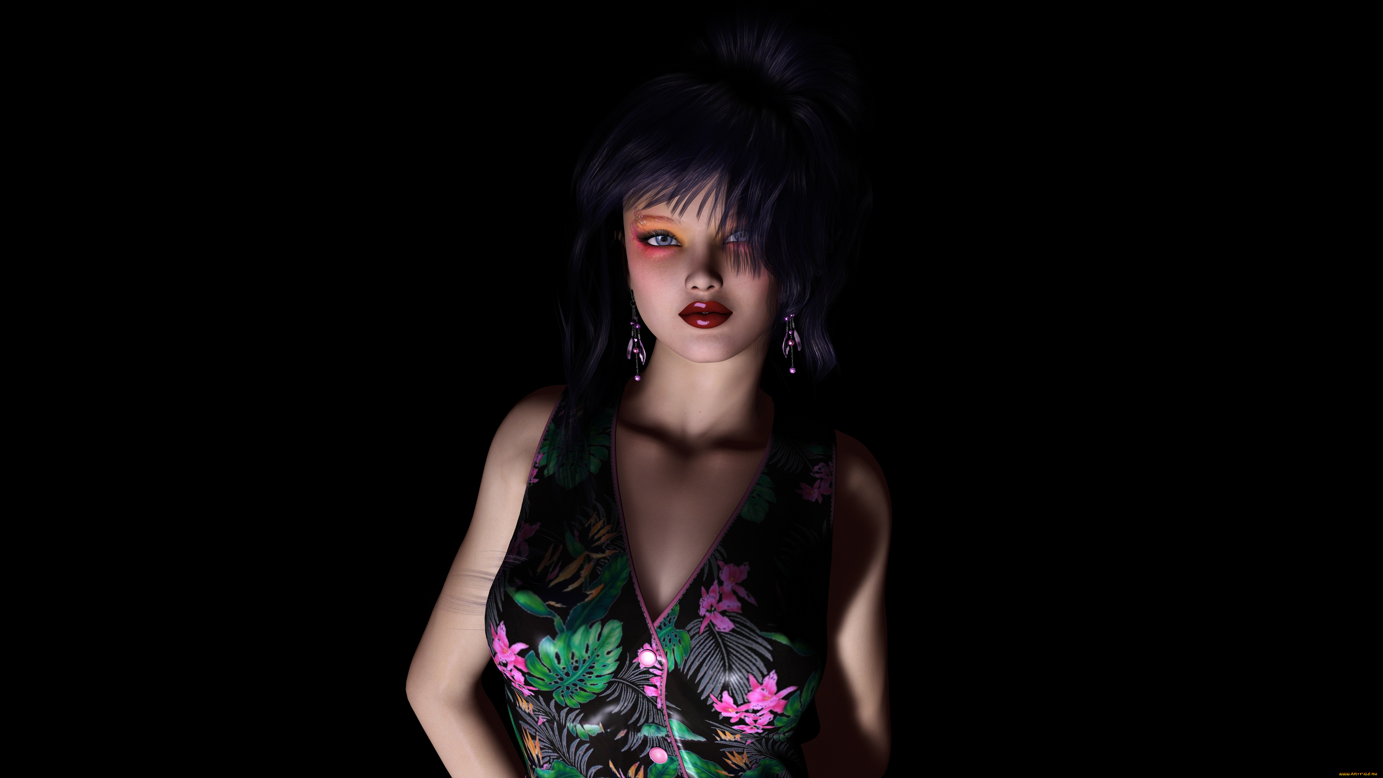 3д, графика, people, , люди, фон, платье, взгляд, девушка